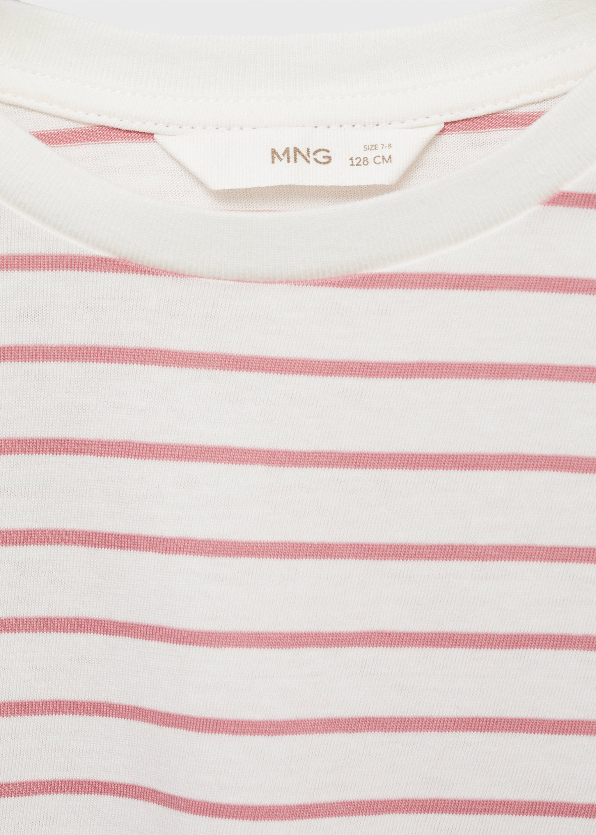 Striped cotton T-shirt - Details of the article 8, Pink. Ref: 87040641-00.