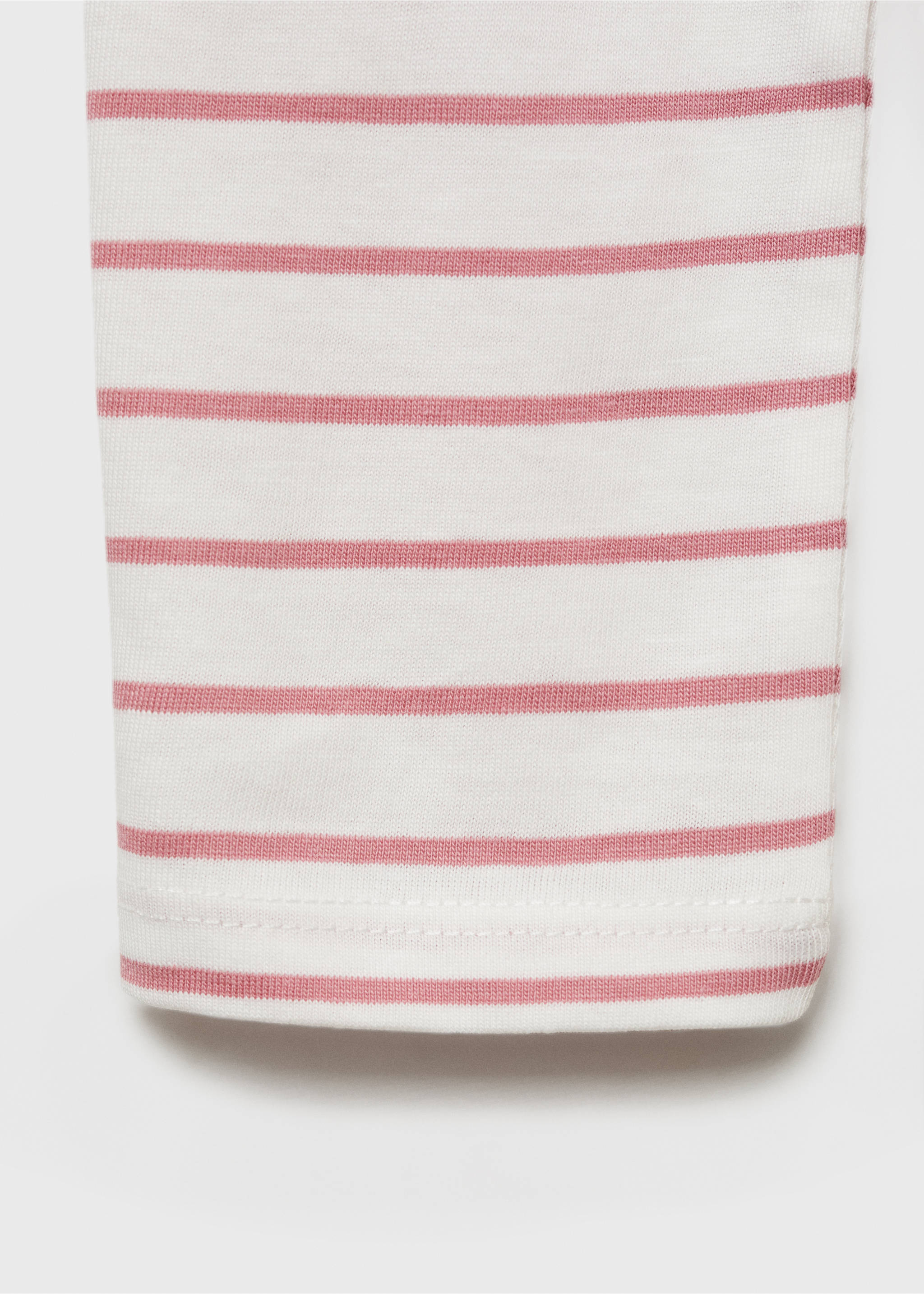 Striped cotton T-shirt - Details of the article 0, Pink. Ref: 87040641-00.