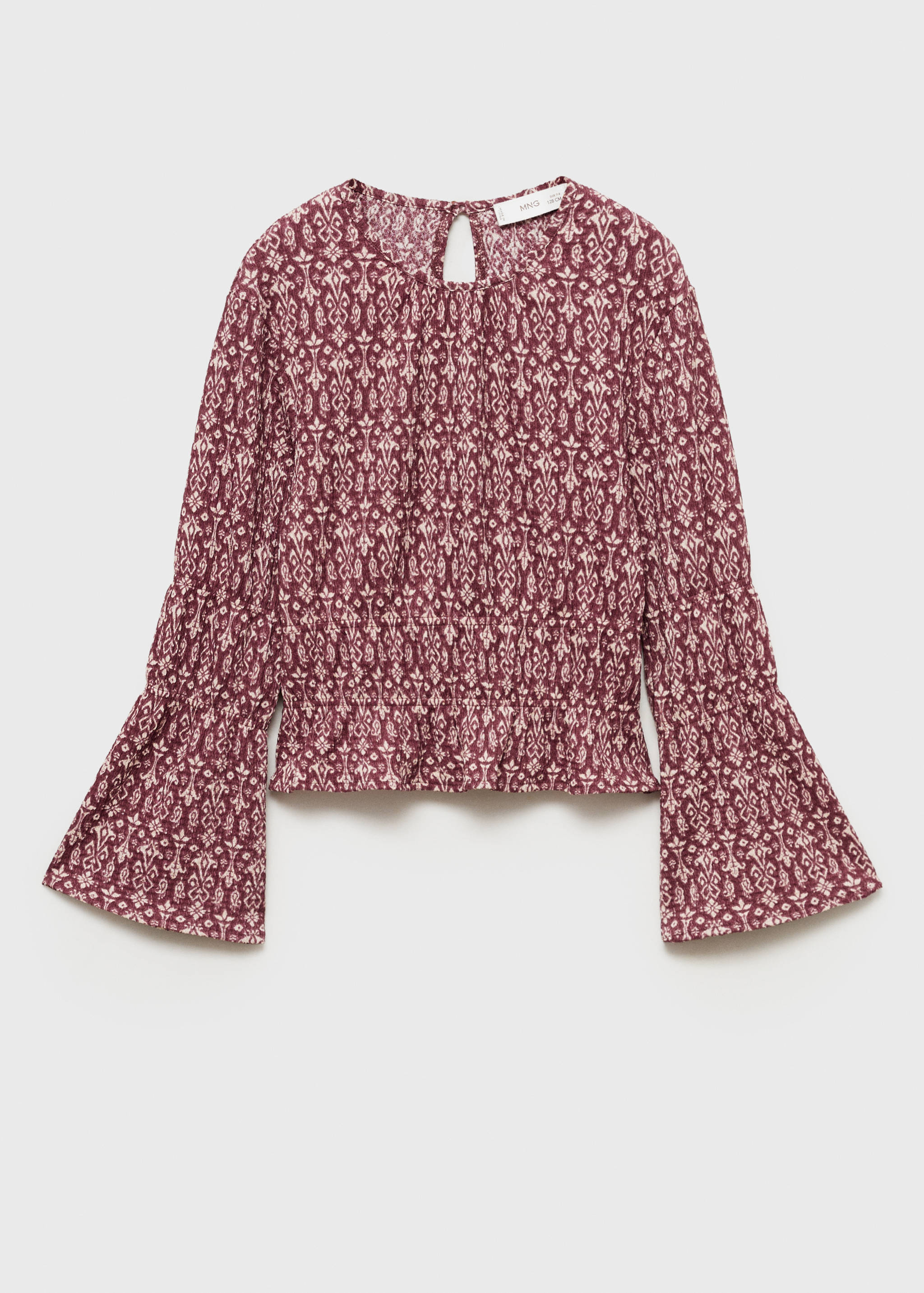 Gemusterte Bluse mit Raffdetails - Artikel ohne Model