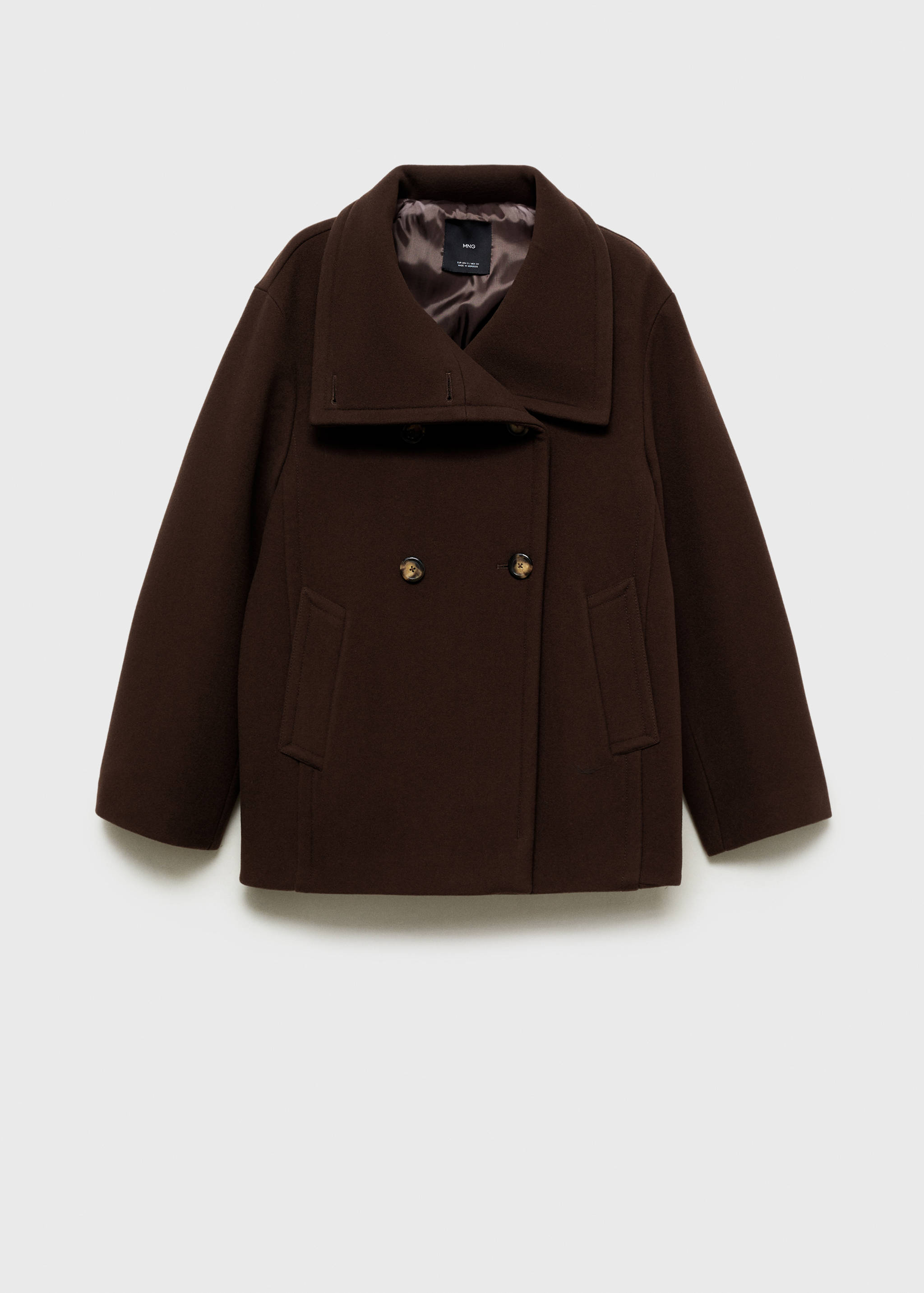 Short virgin wool coat - Article without model