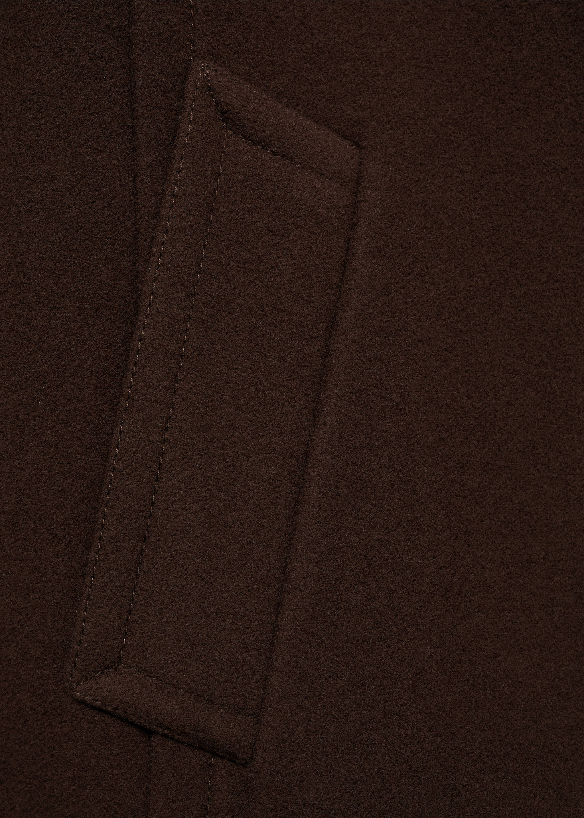 Short virgin wool coat - Details of the article 0, Chocolate. Ref: 87040652-00.