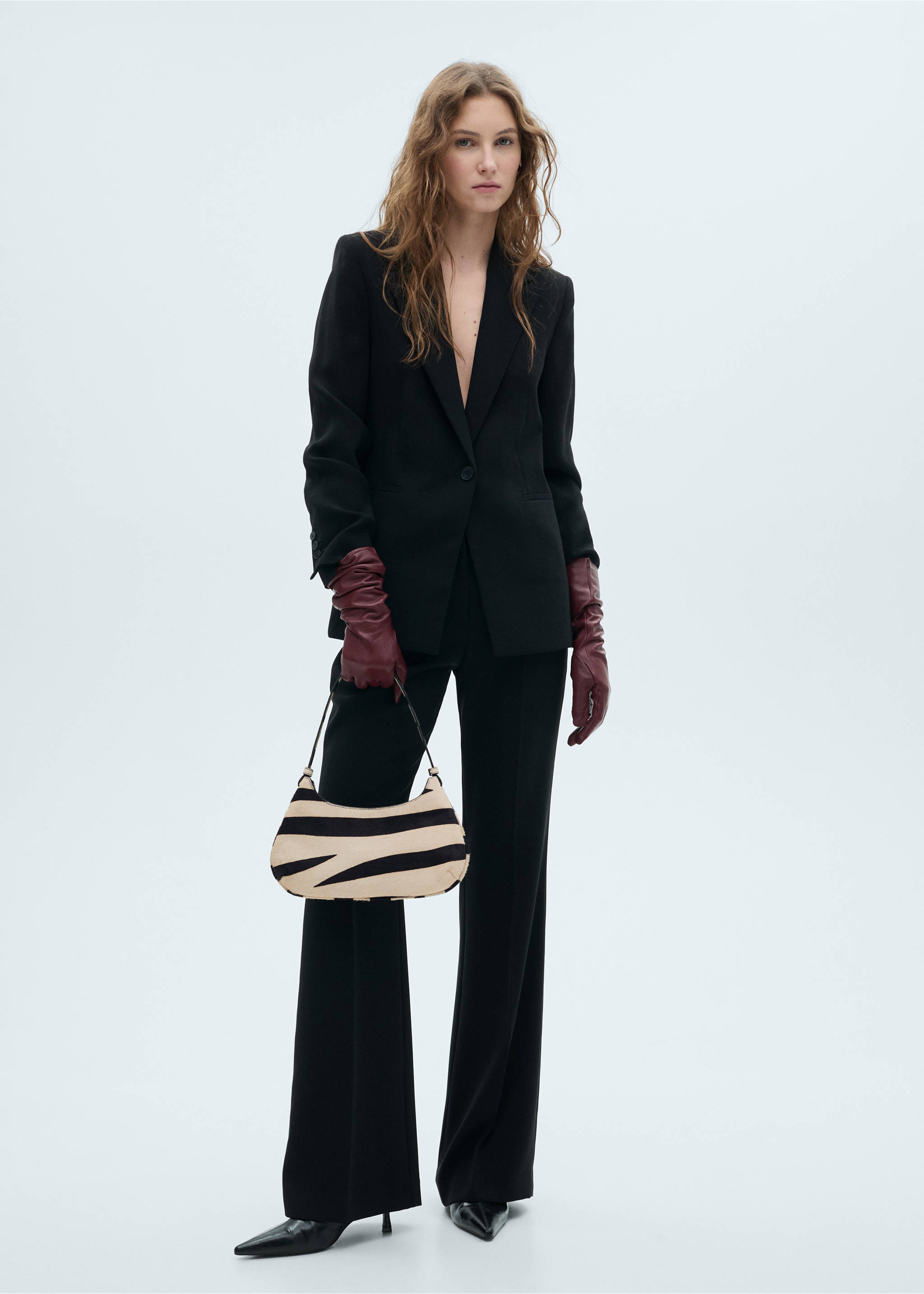 Zebra-print leather bag - General plane, Black. Ref: 87040655-00.