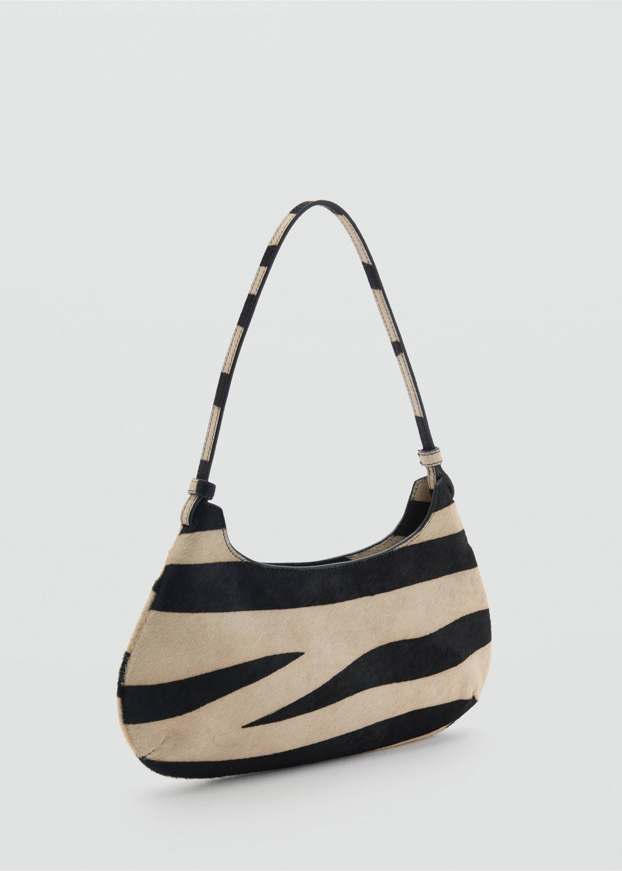 Zebra-print leather bag - Medium plane, Black. Ref: 87040655-00.