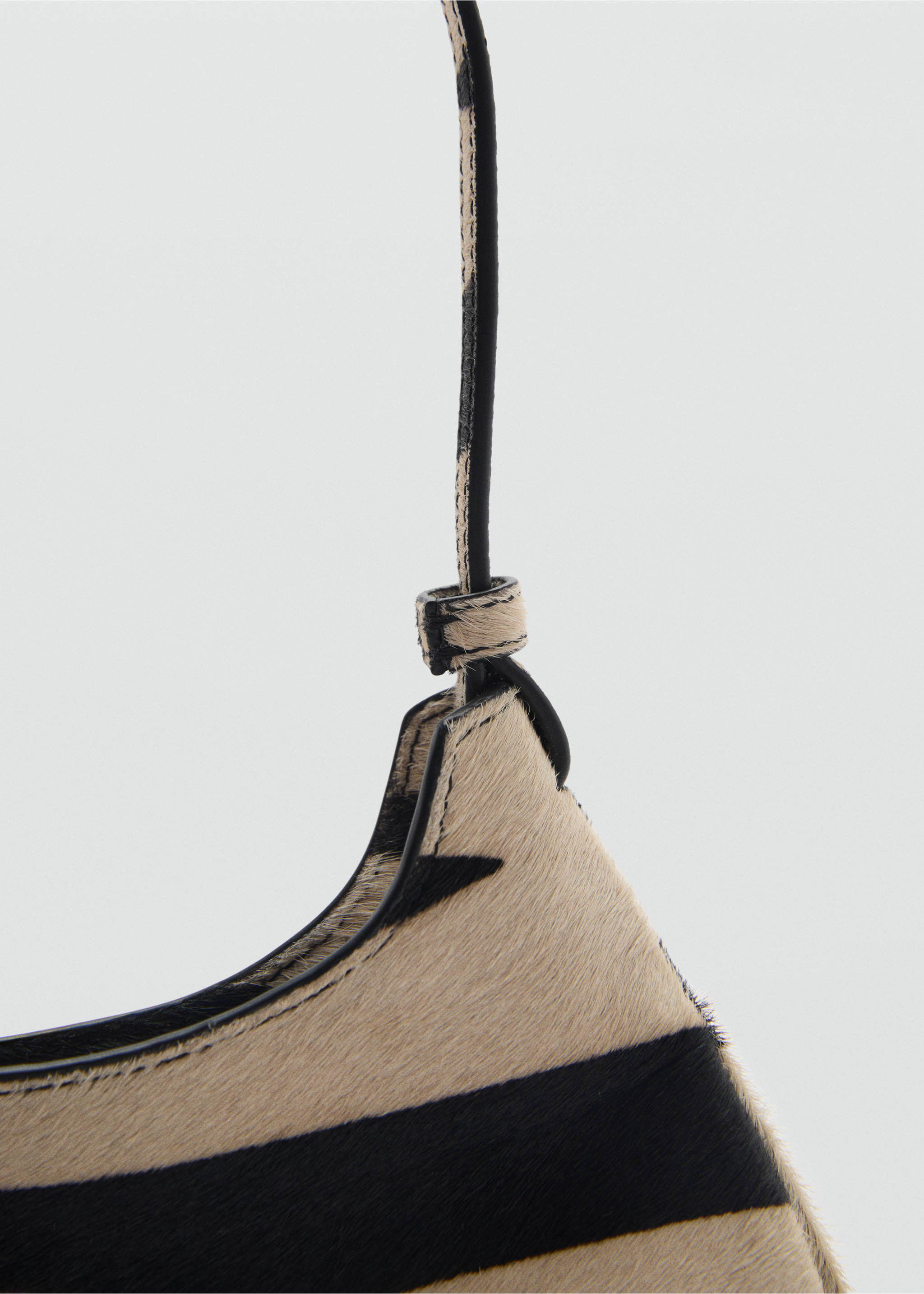 Zebra-print leather bag - Details of the article 1, Black. Ref: 87040655-00.