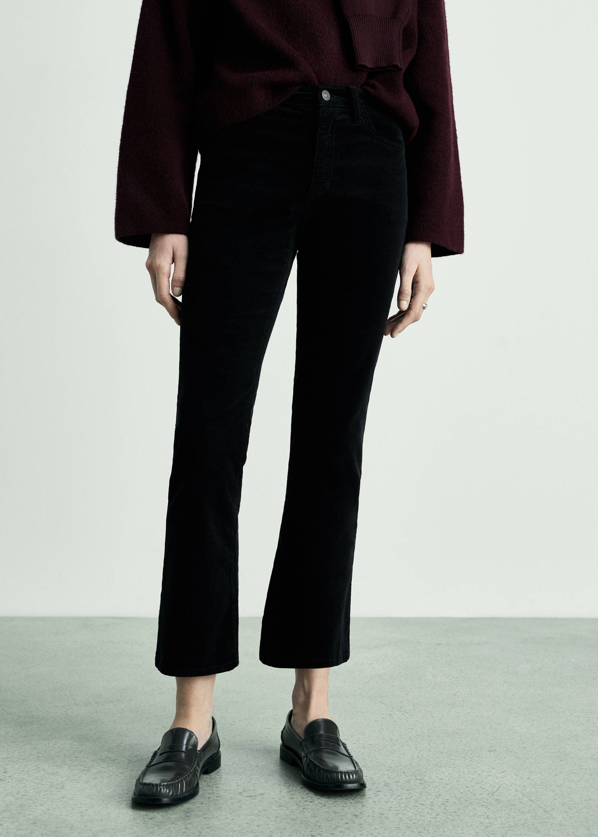 Flared-Crop-Cordjeans Sienna - Mittlere Ansicht