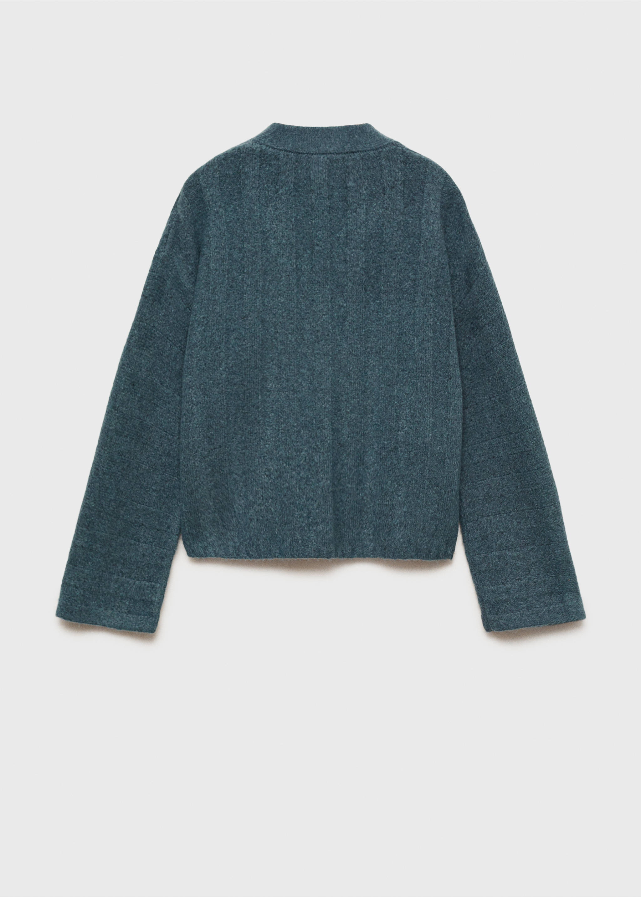 Gestreifter Strick-Cardigan - Rückseite des Artikels, Petrolblau. Ref: 87041051-00.