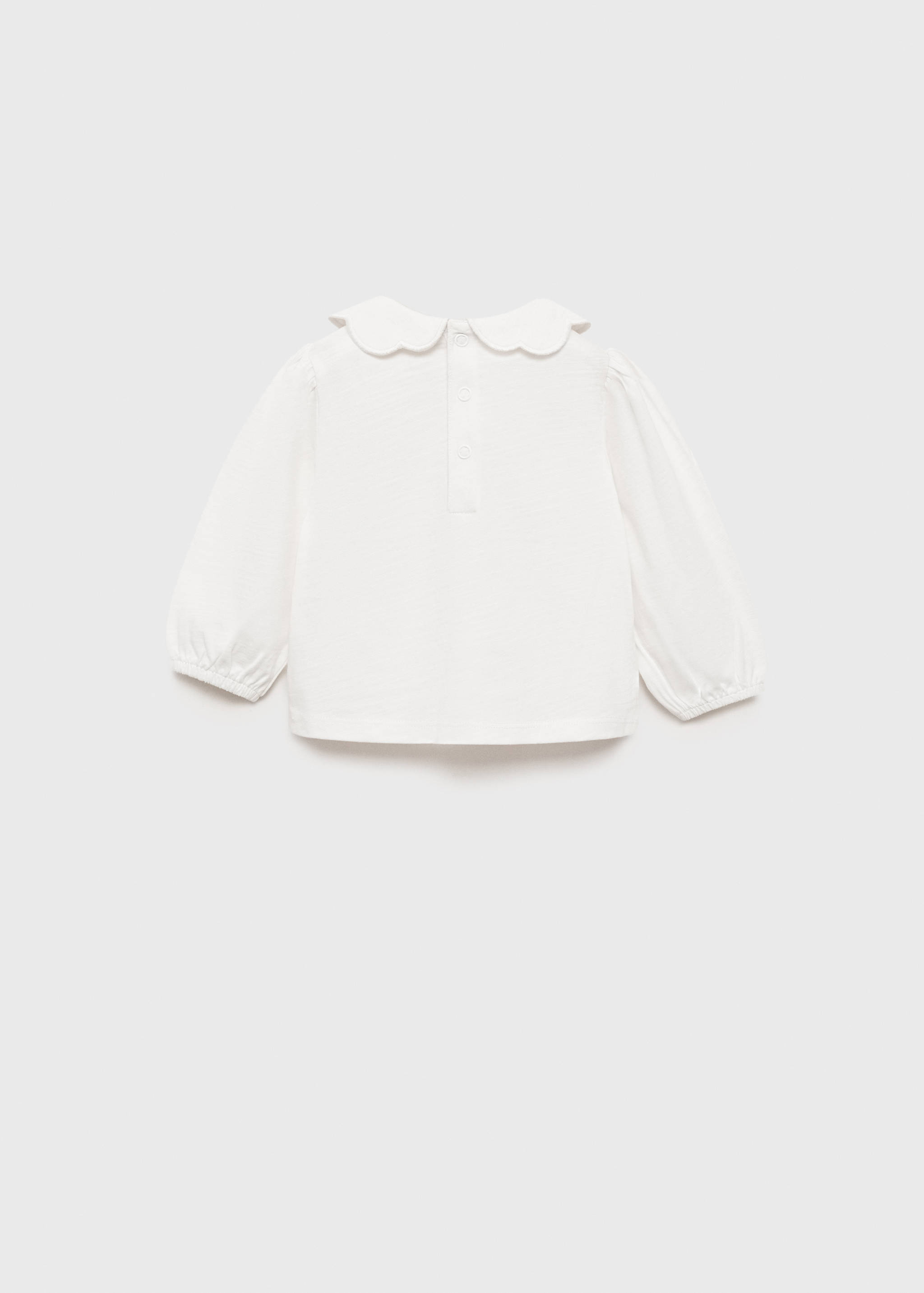 Baumwoll-T-Shirt mit Babydoll-Kragen - Rückseite des Artikels