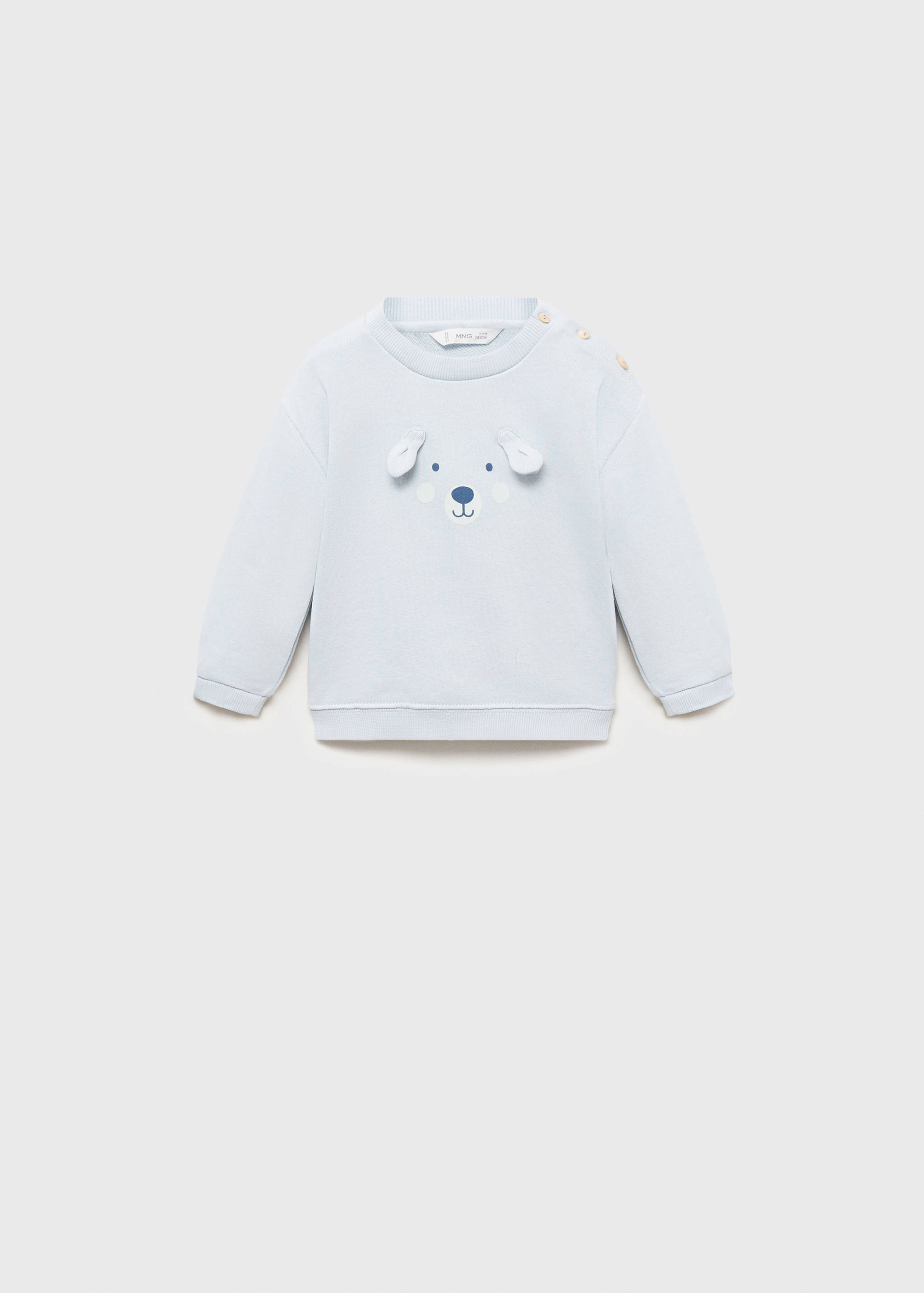 Embossed embellishment cotton sweatshirt - Article without model