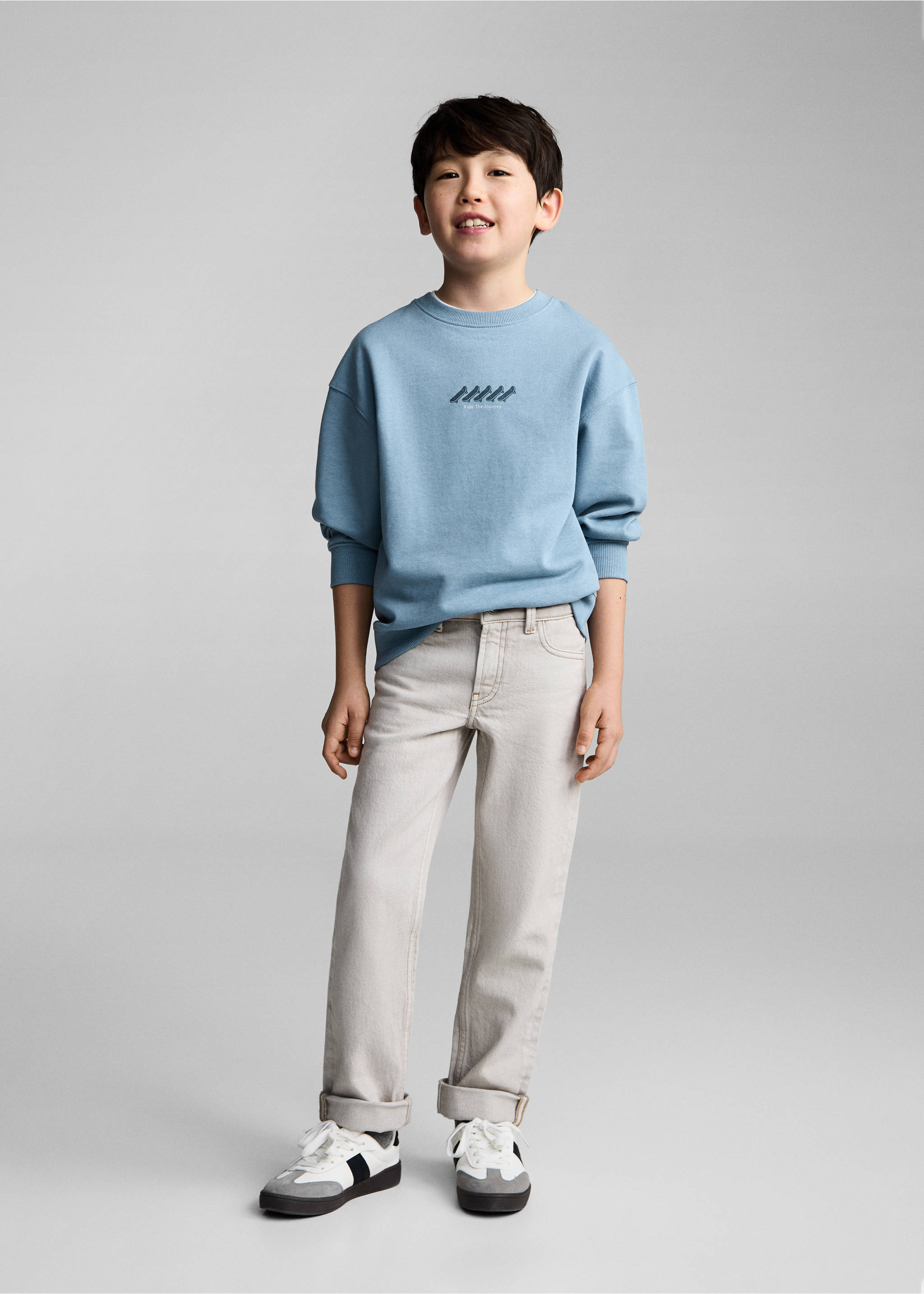 Printed cotton sweatshirt - General plane, Blue. Ref: 87041512-00.