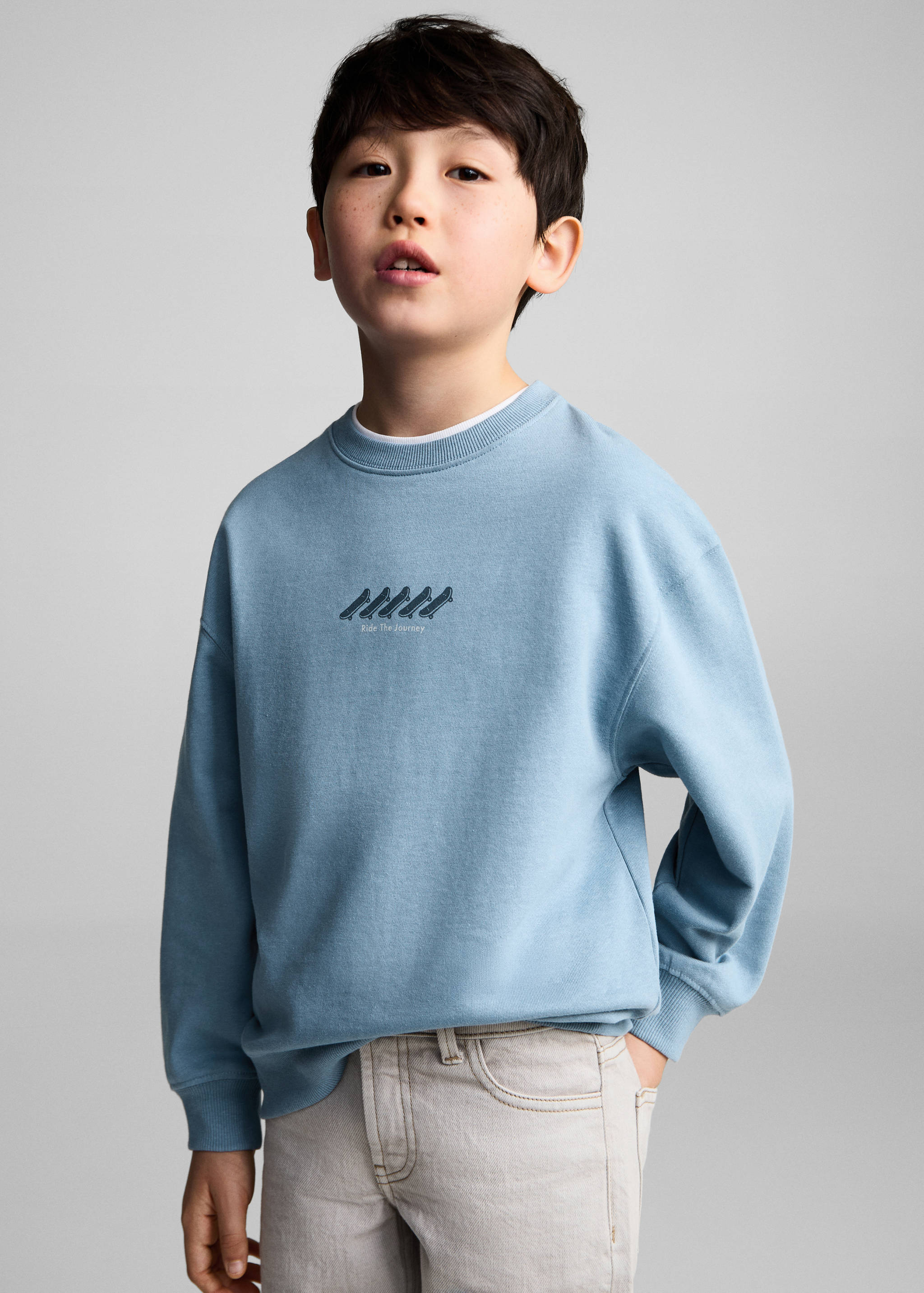 Printed cotton sweatshirt - Medium plane