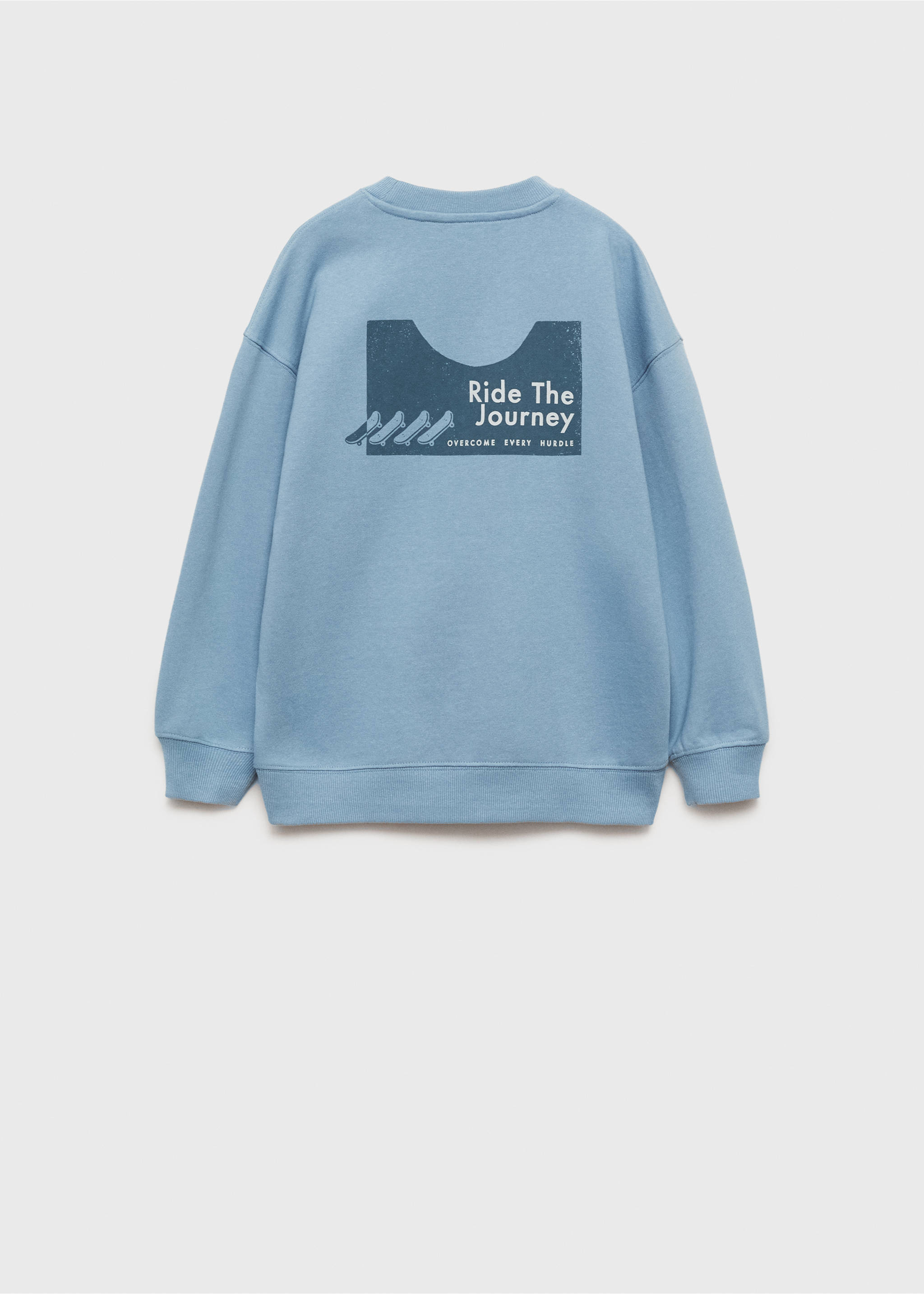 Printed cotton sweatshirt - Reverse of the article, Blue. Ref: 87041512-00.
