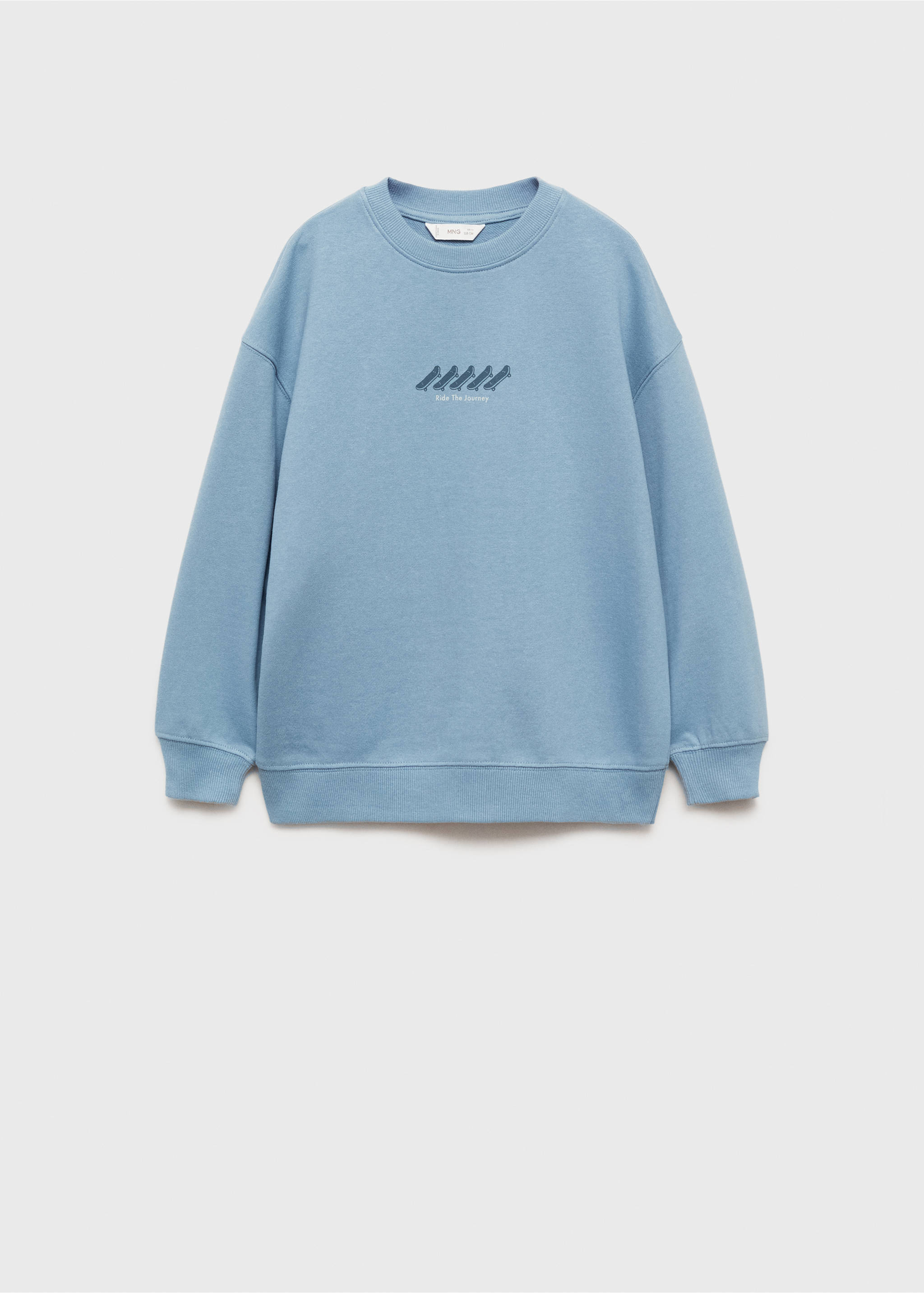 Printed cotton sweatshirt - Article without model, Blue. Ref: 87041512-00.
