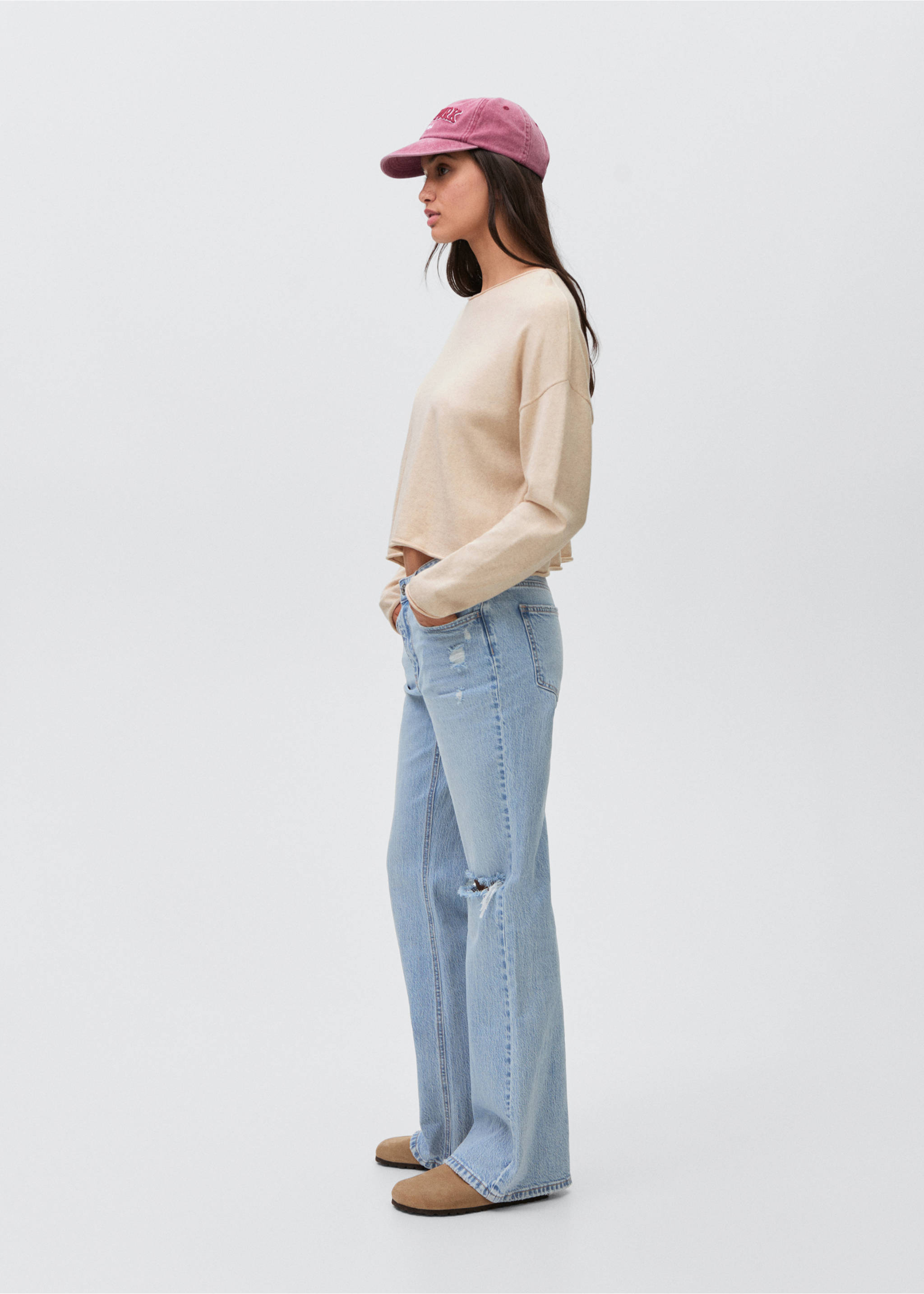 Oversized fine-knit sweater - General plane, Sand. Ref: 87041516-00.