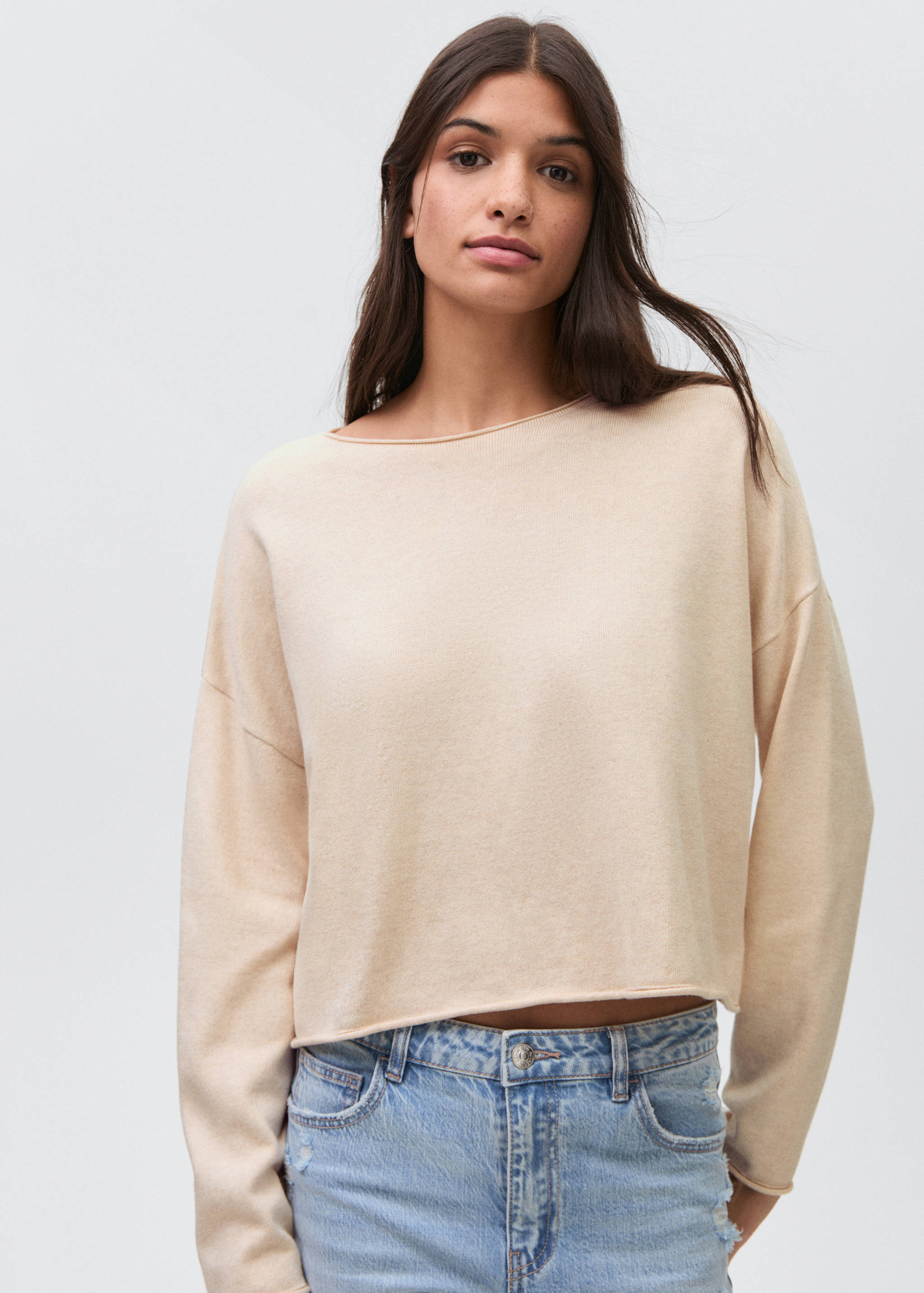 Pull-over maille fine oversize - Plan moyen