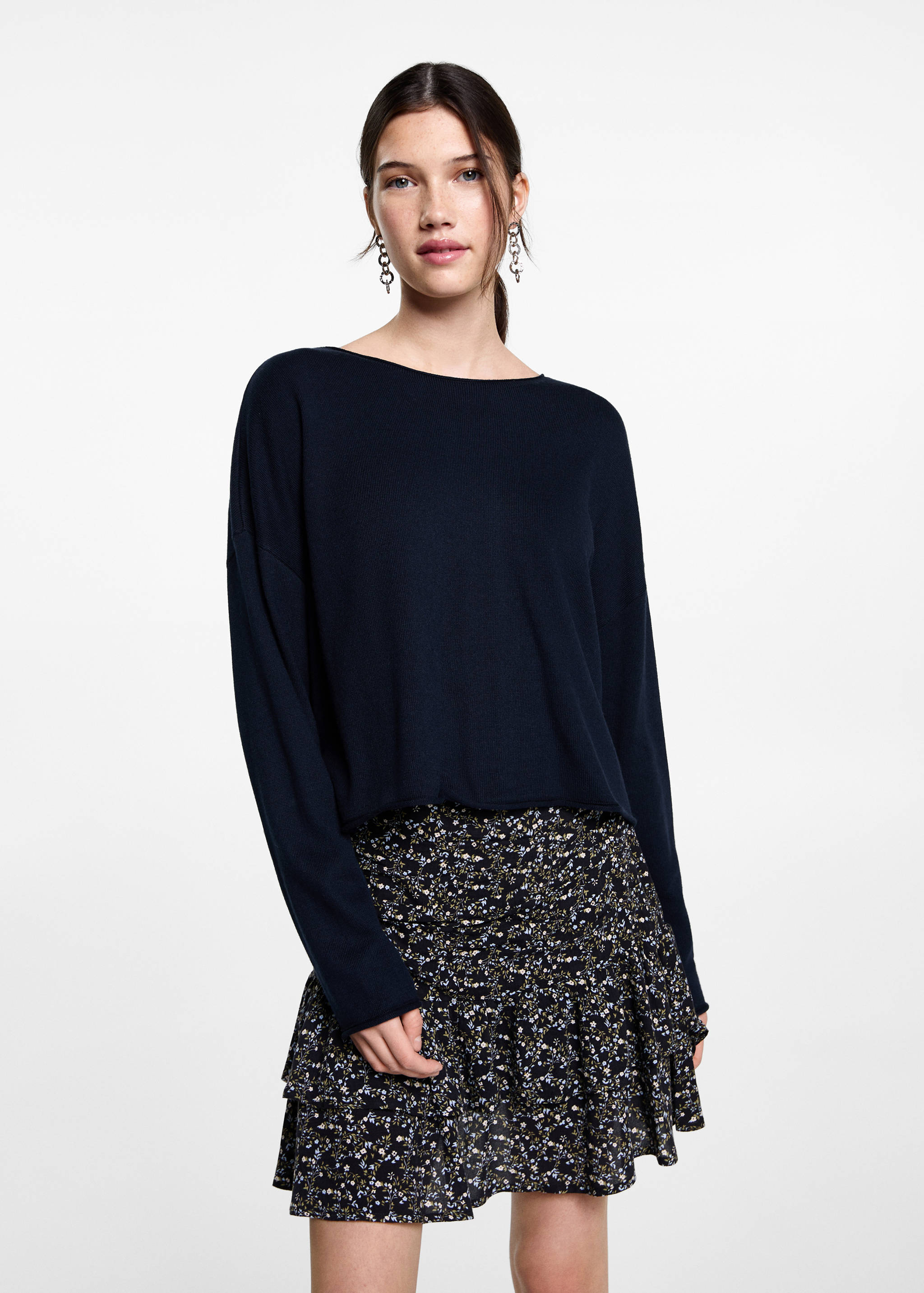 Pull-over maille fine oversize - Plan moyen