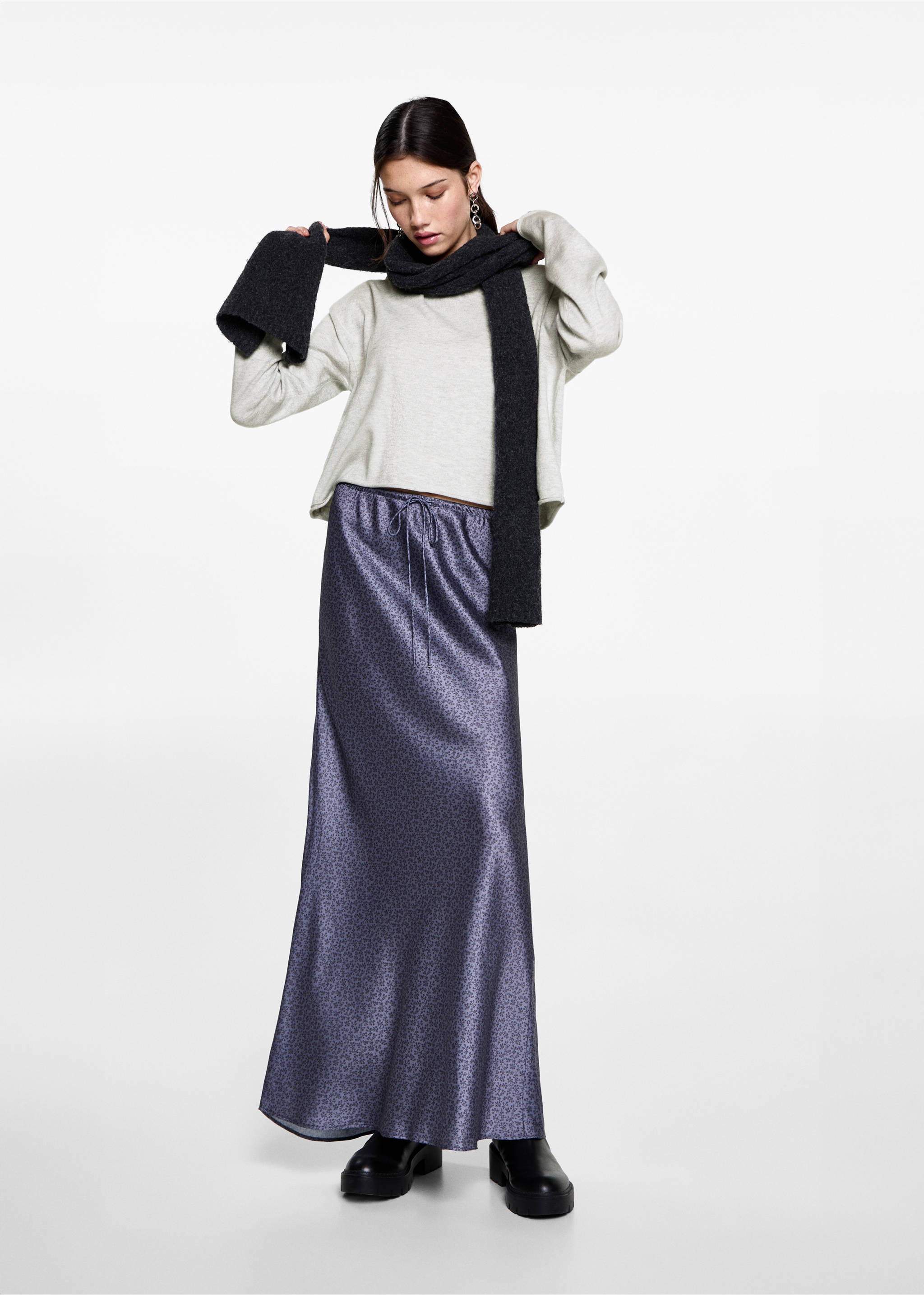 Oversized fine-knit sweater - General plane, Light Heather Grey. Ref: 87041516-00.