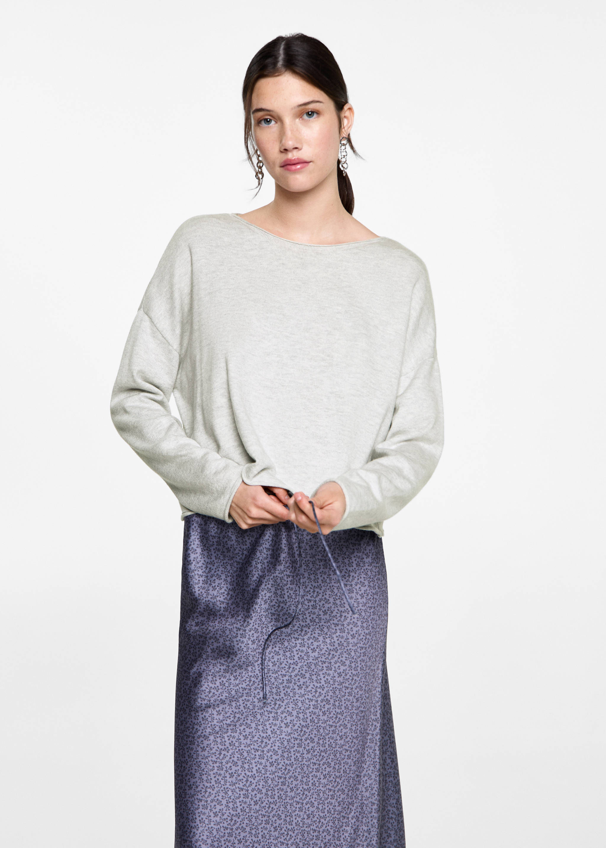 Pull-over maille fine oversize - Plan moyen