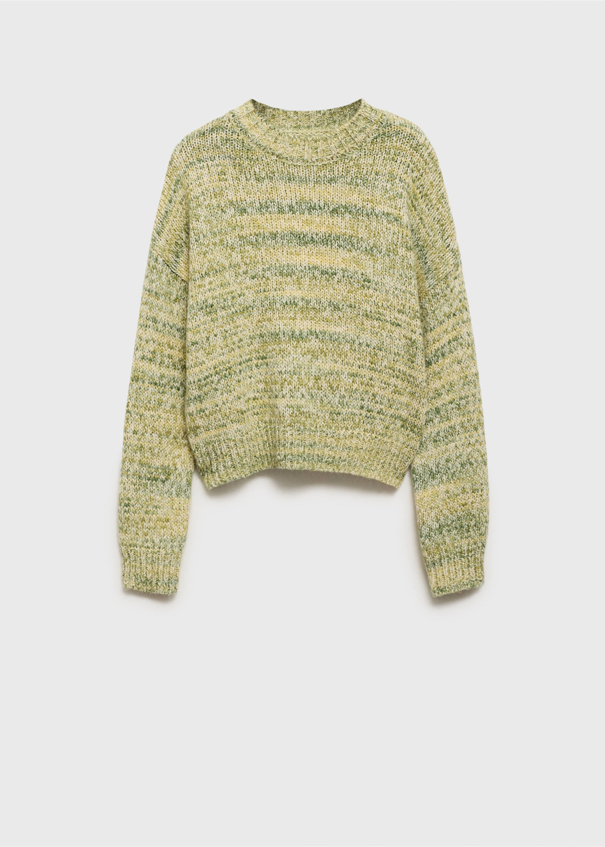 Melierter Strickpullover - Artikel ohne Model, Pastellgrün. Ref: 87041517-00.
