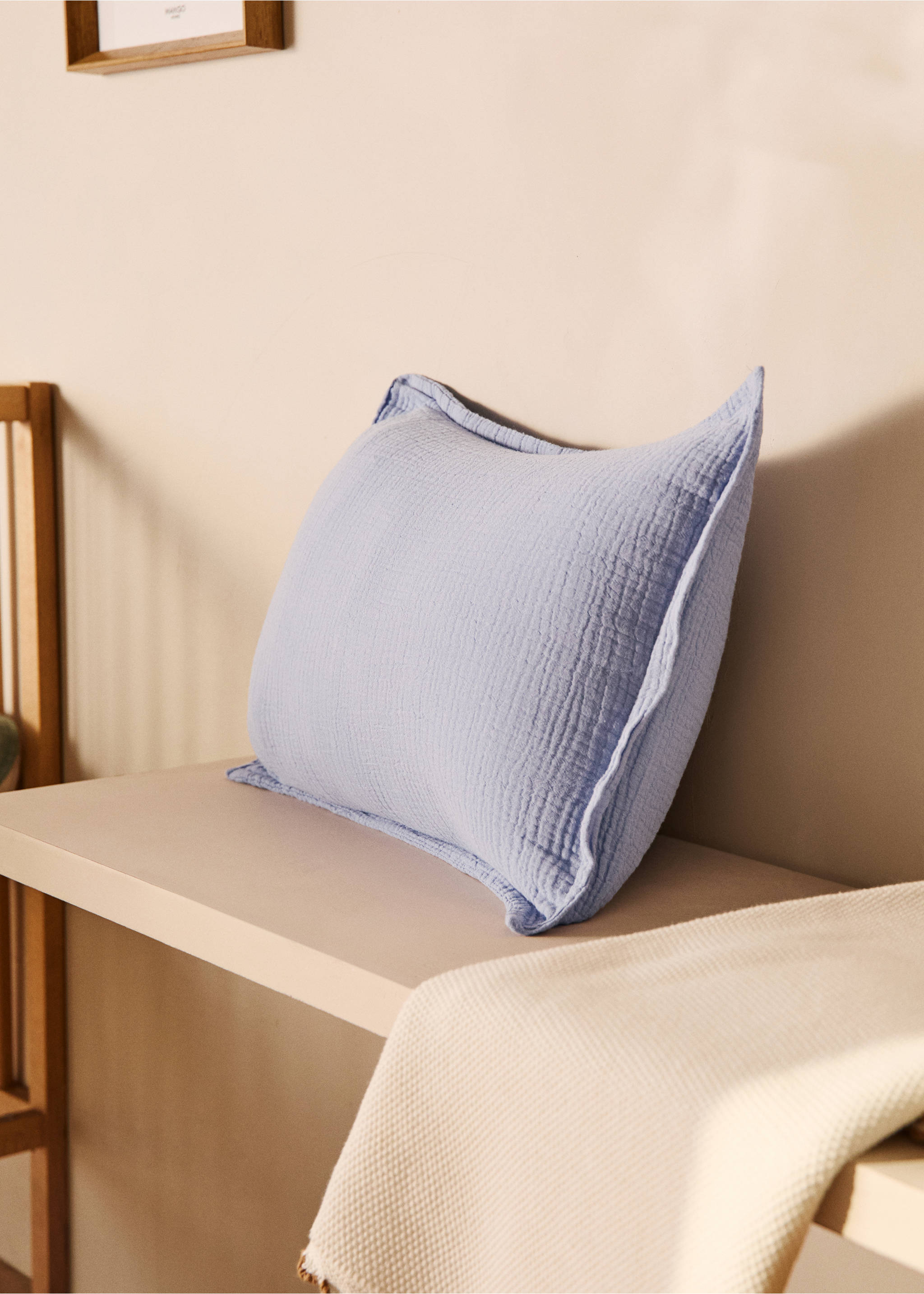 Kinderkissenbezug aus Baumwollgaze, 30 x 40 cm - Allgemeine Ansicht, Blau. Ref: 87041524-00.