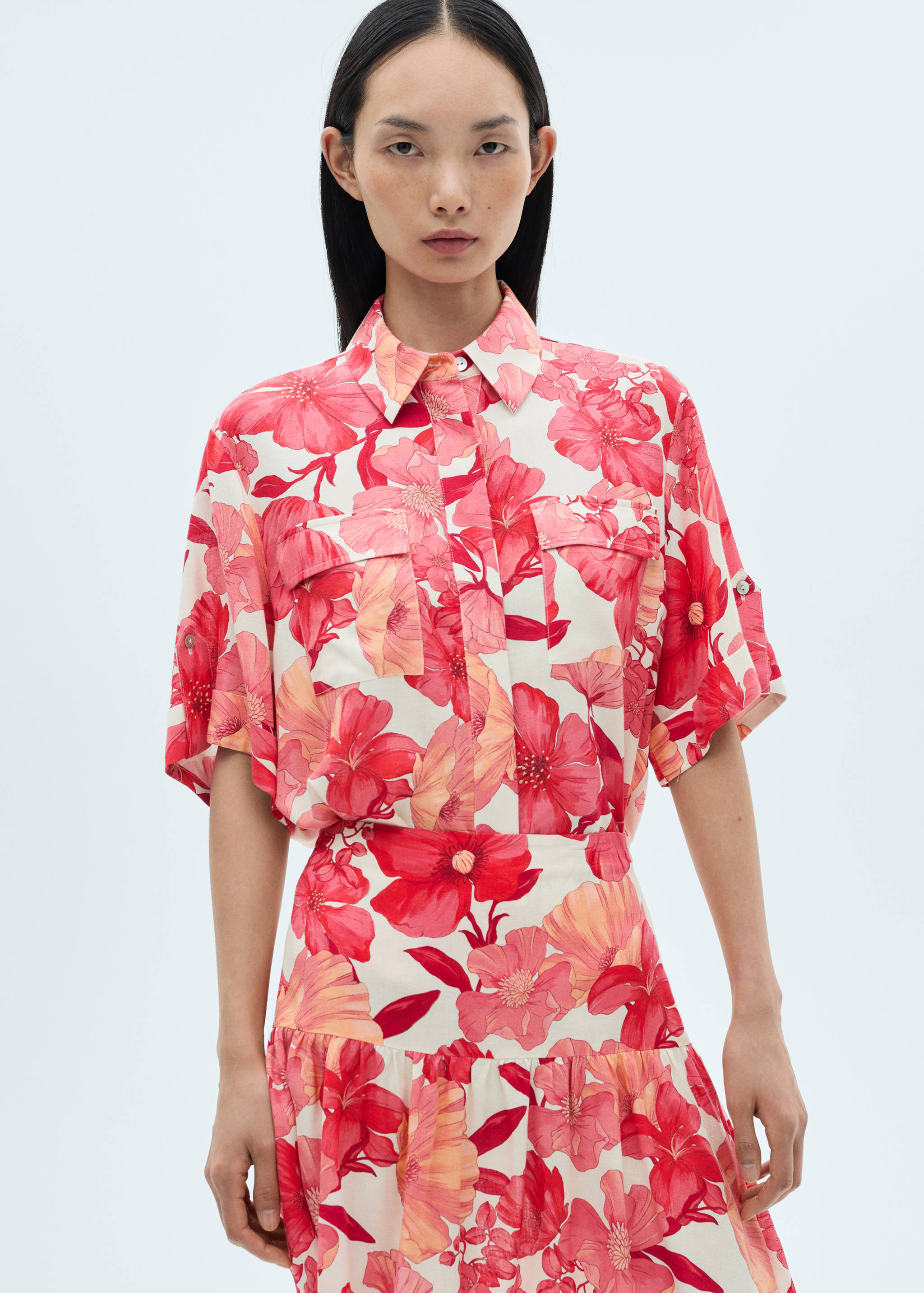 Floral ruffled skirt - Details of the article 1