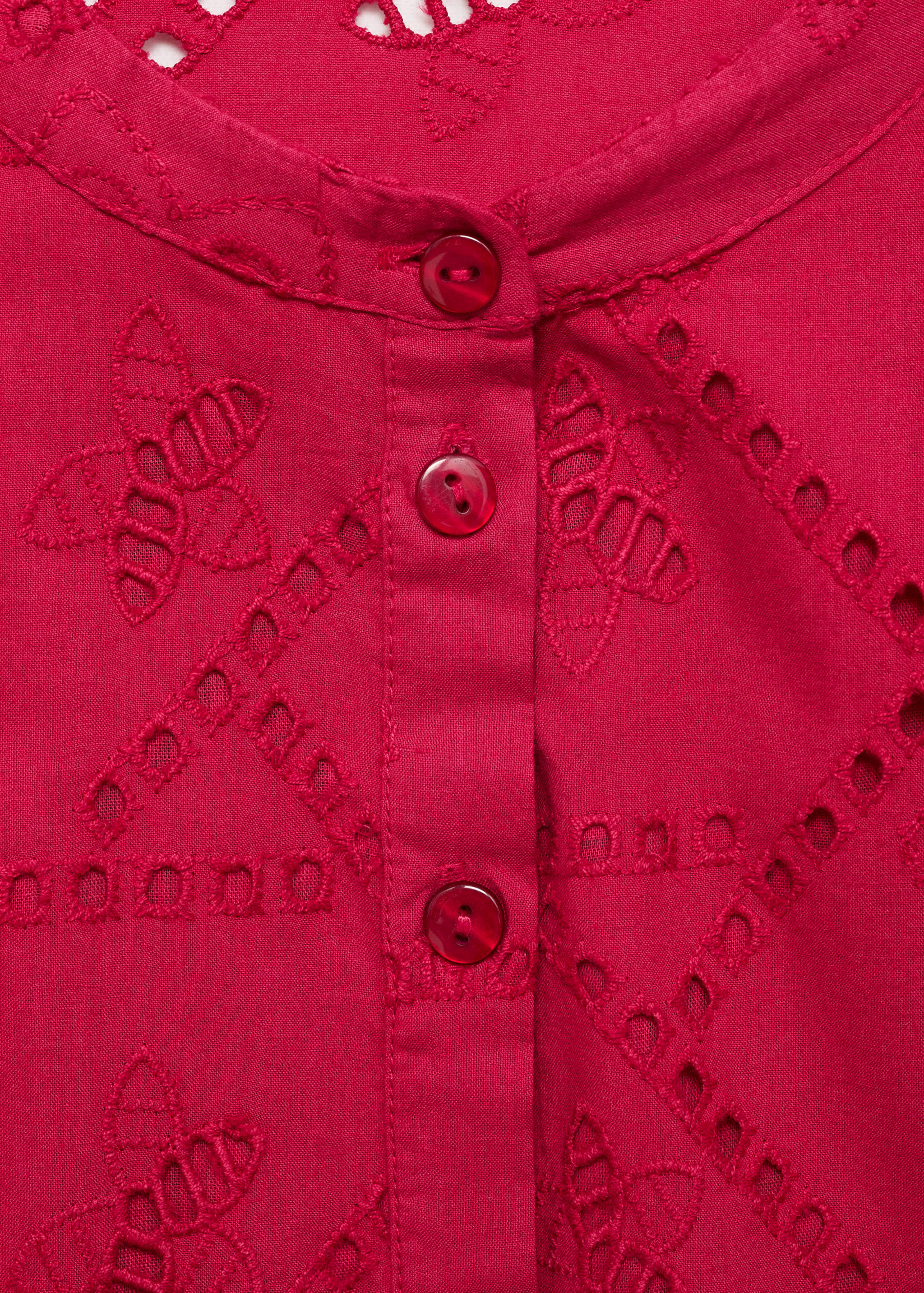 Ruffled dress with embroidered openwork - Details of the article 8