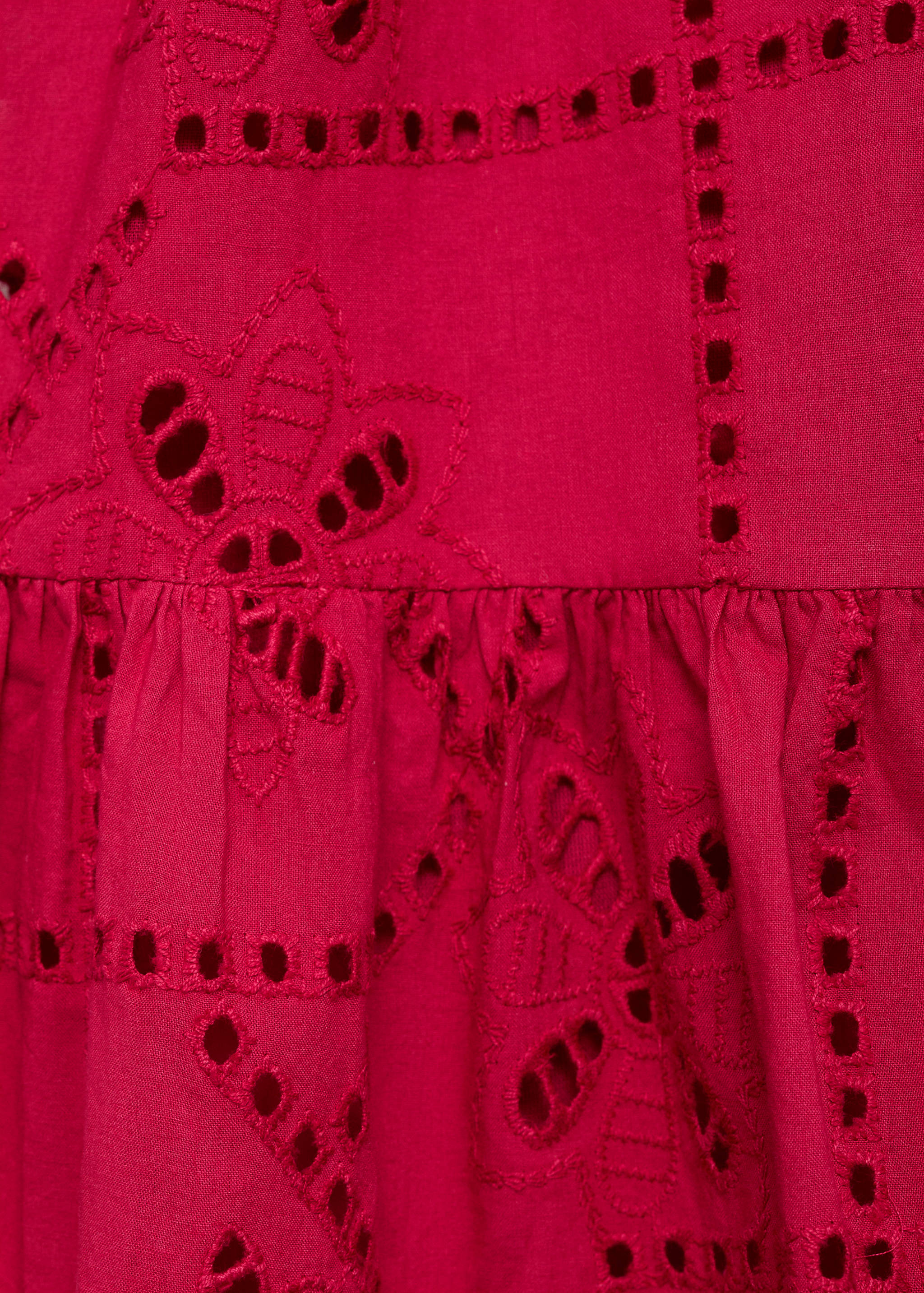 Ruffled dress with embroidered openwork - Details of the article 0