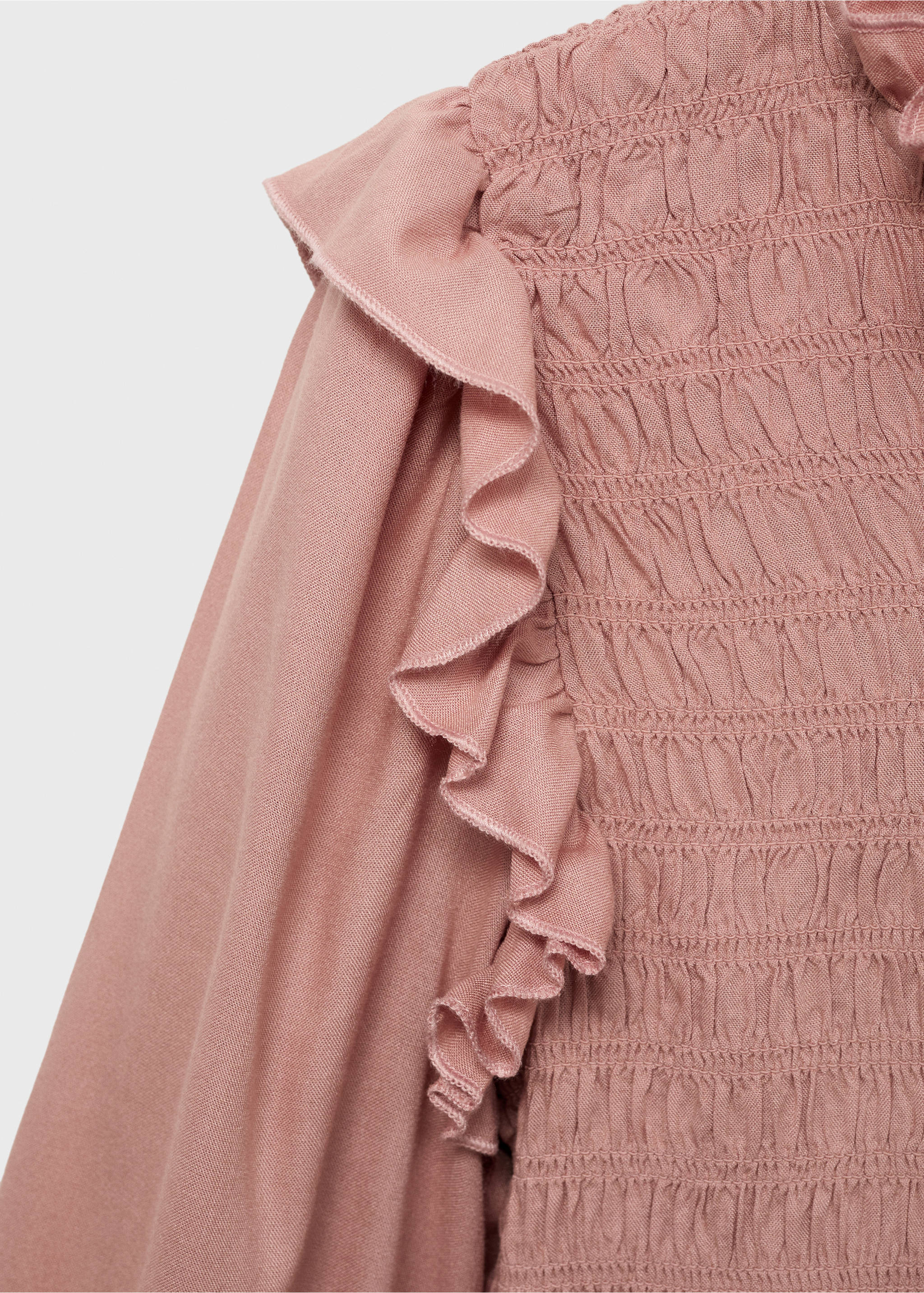 Blusa fruncida volantes - Detalle del artículo 8, Rosa pastel. Ref: 87042537-00.