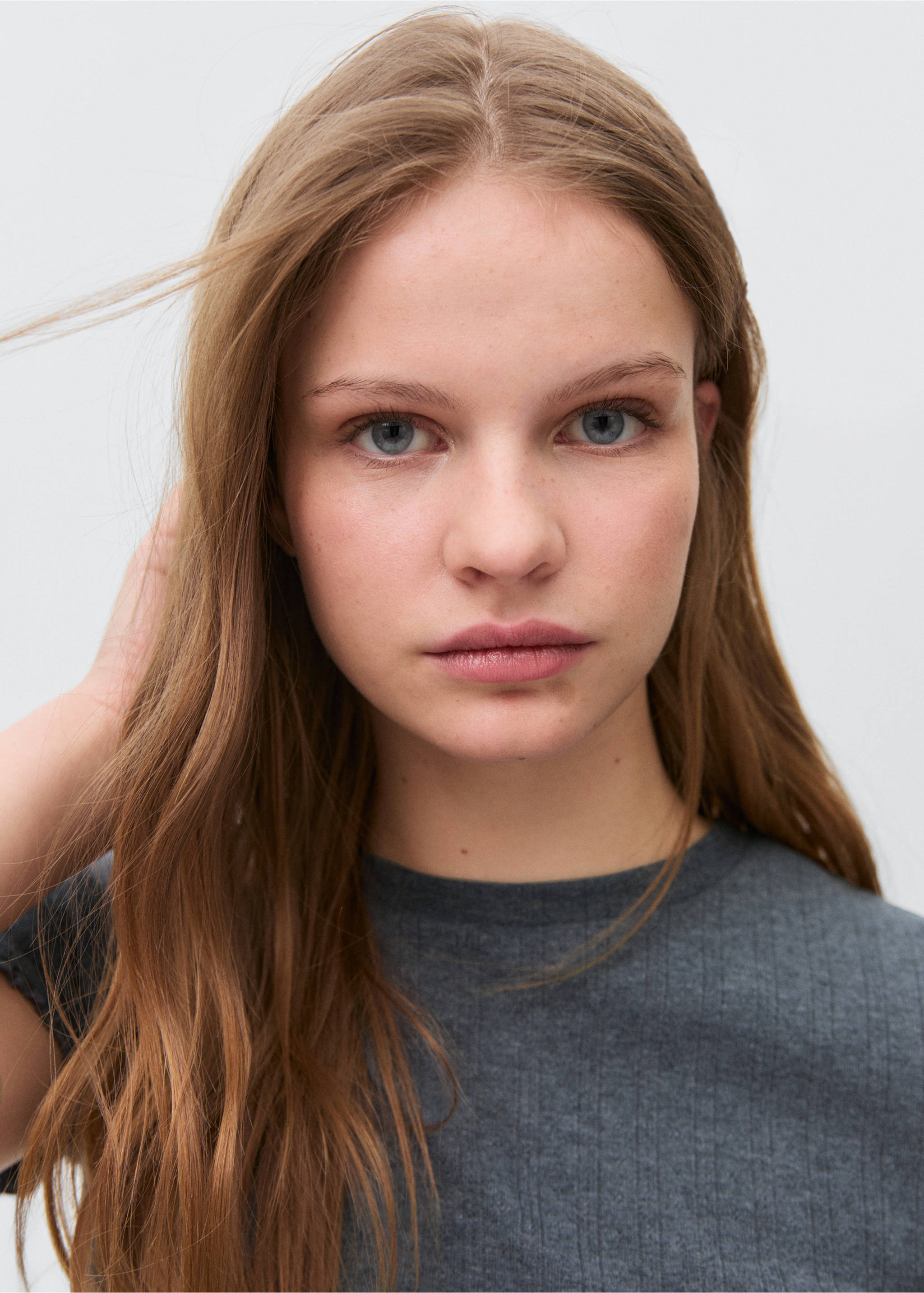 T-Shirt mit Detail am Ärmel - Detail des Artikels 1, Blau. Ref: 87042539-00.