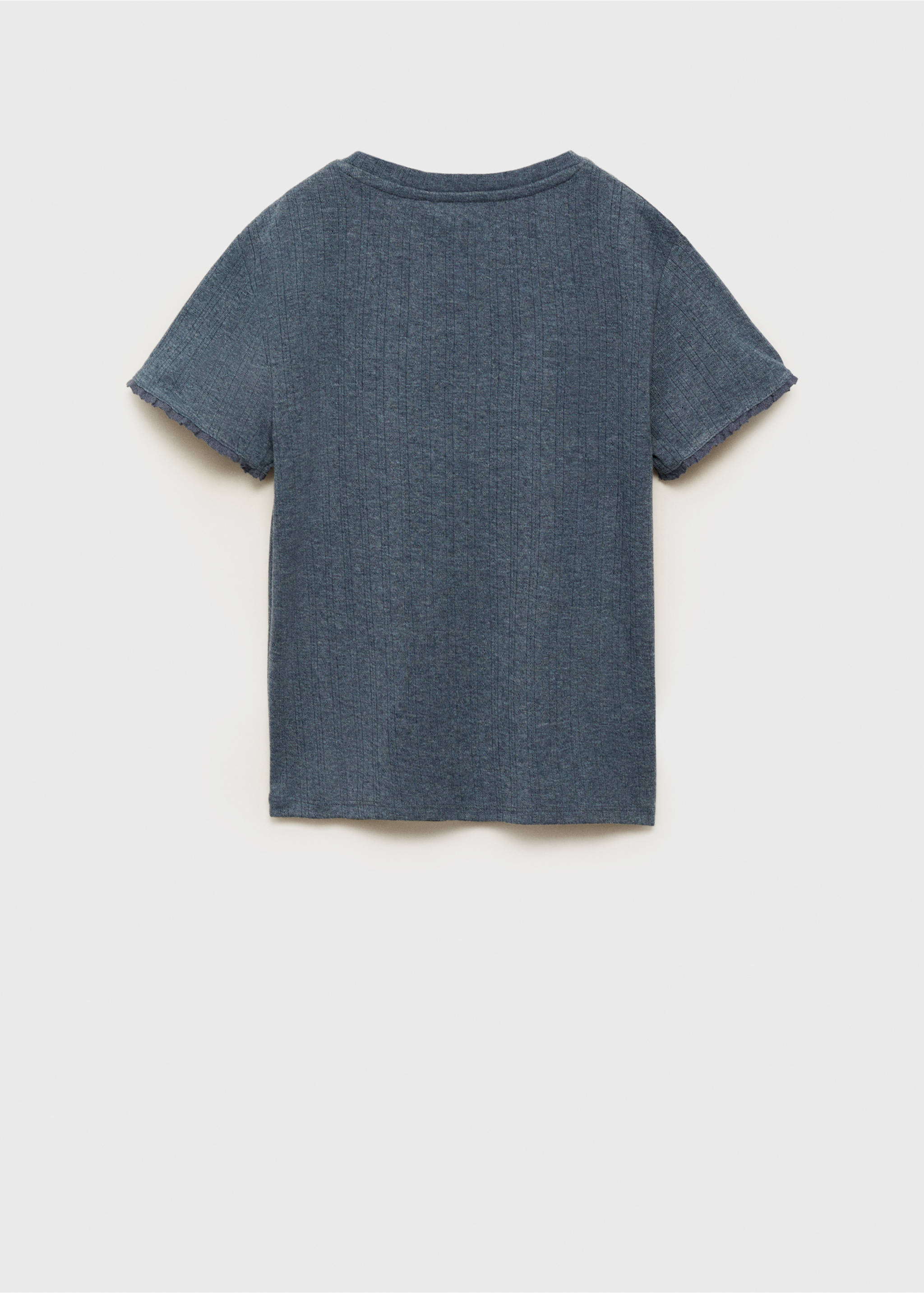 Sleeve detail t-shirt - Reverse of the article, Blue. Ref: 87042539-00.