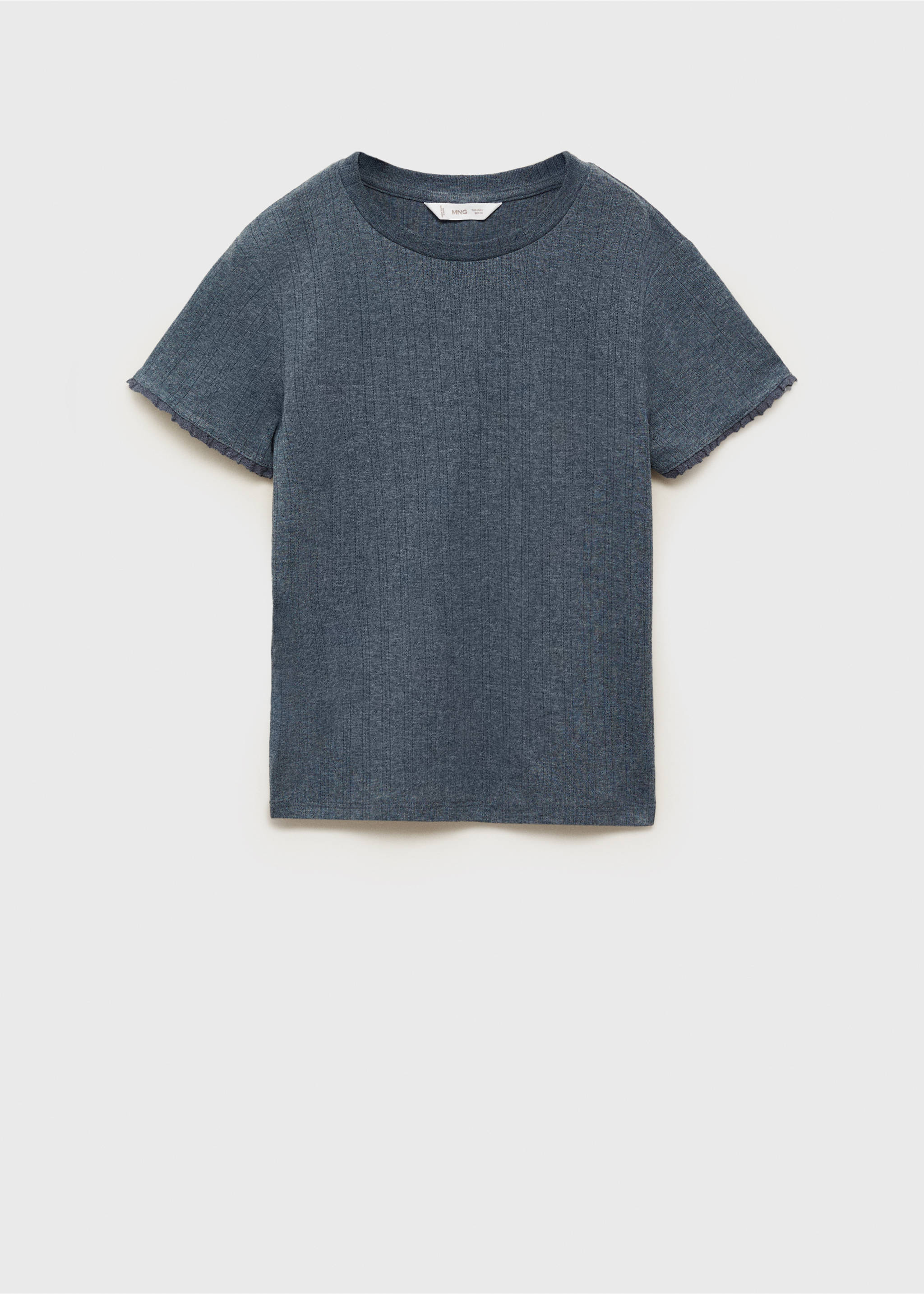 Sleeve detail t-shirt - Article without model, Blue. Ref: 87042539-00.