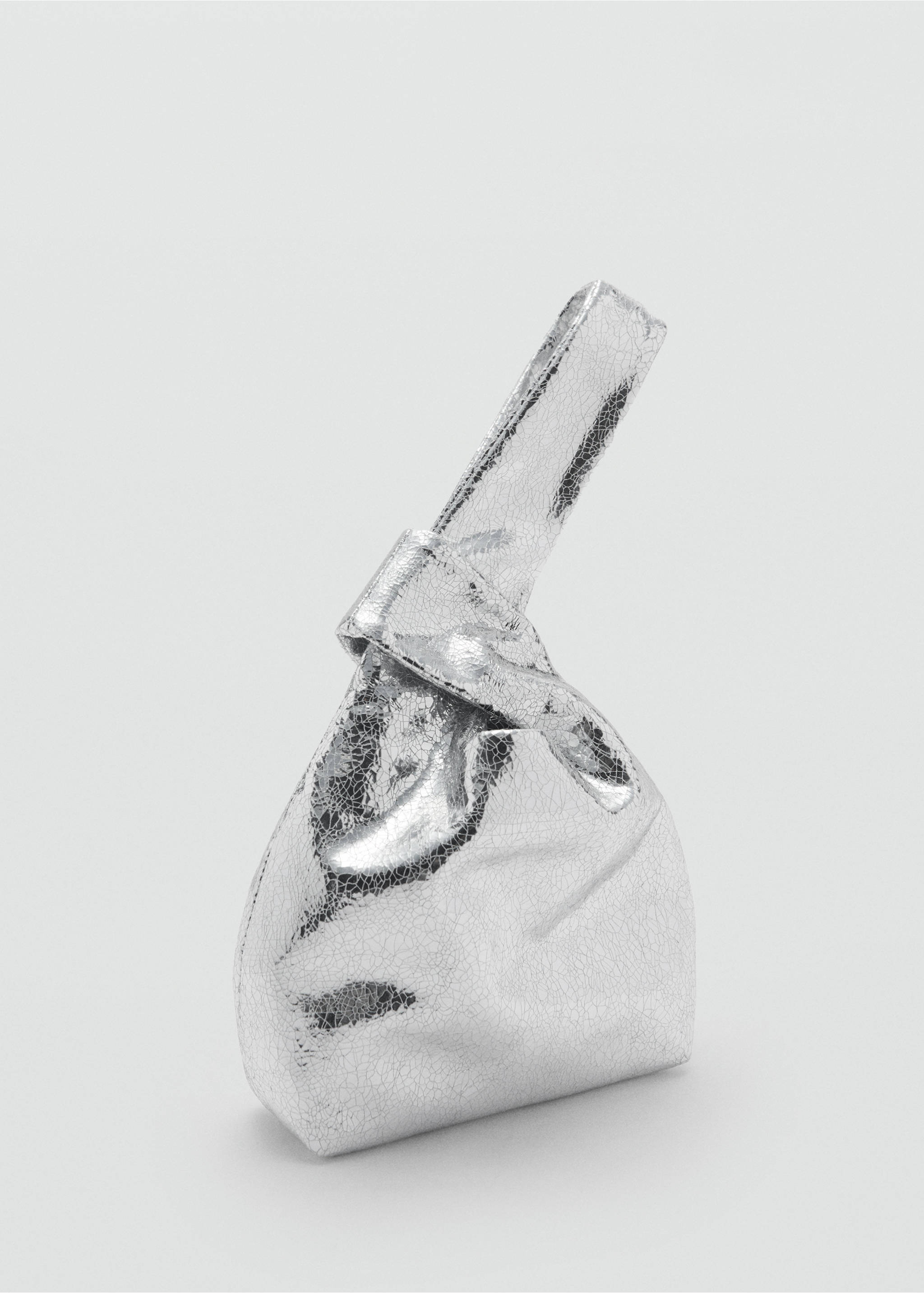 Bolso mano metalizado - Plano medio, Plata. Ref: 87042540-00.