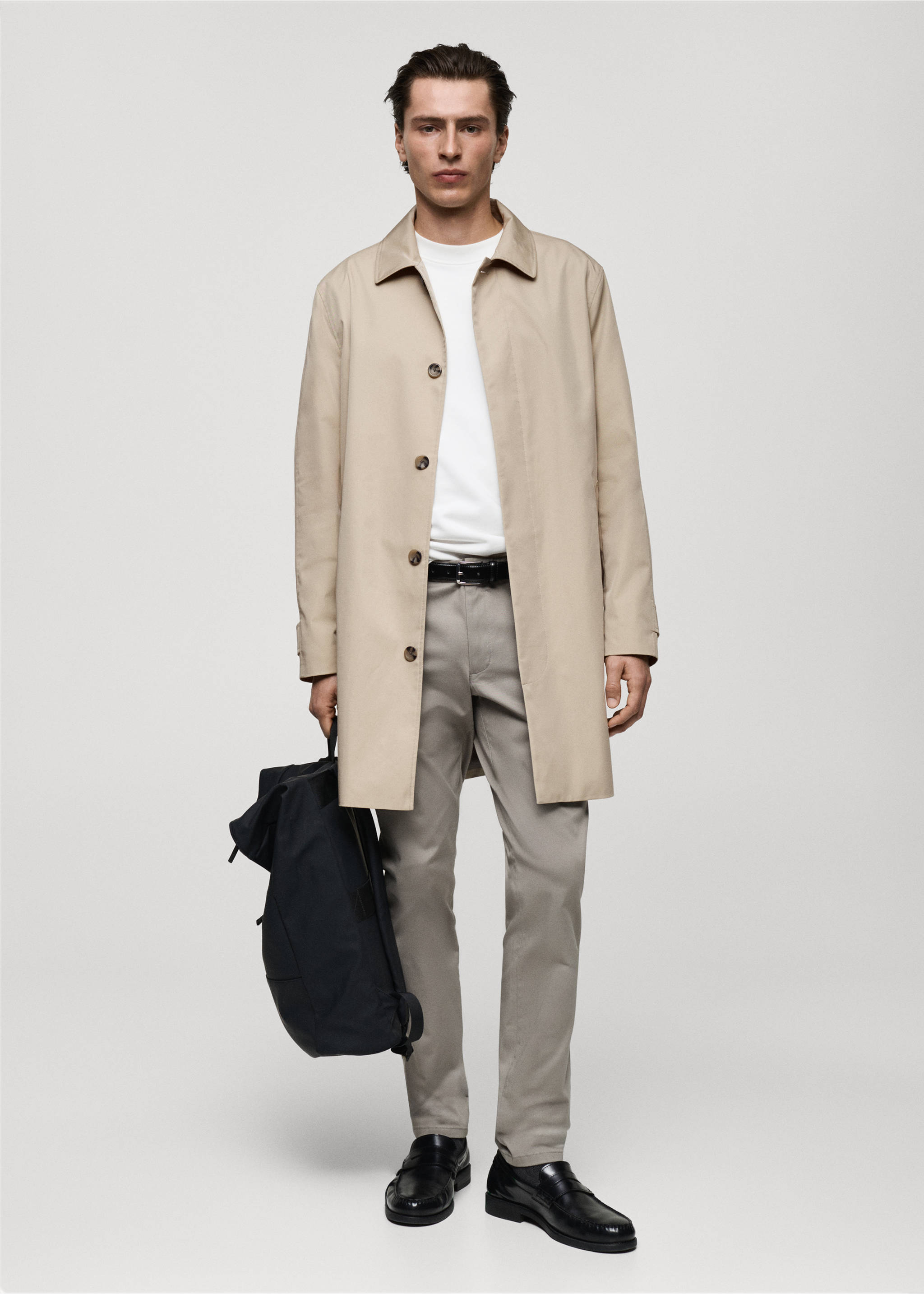 Classic water-repellent trench coat - General plane, Beige. Ref: 87042888-00.