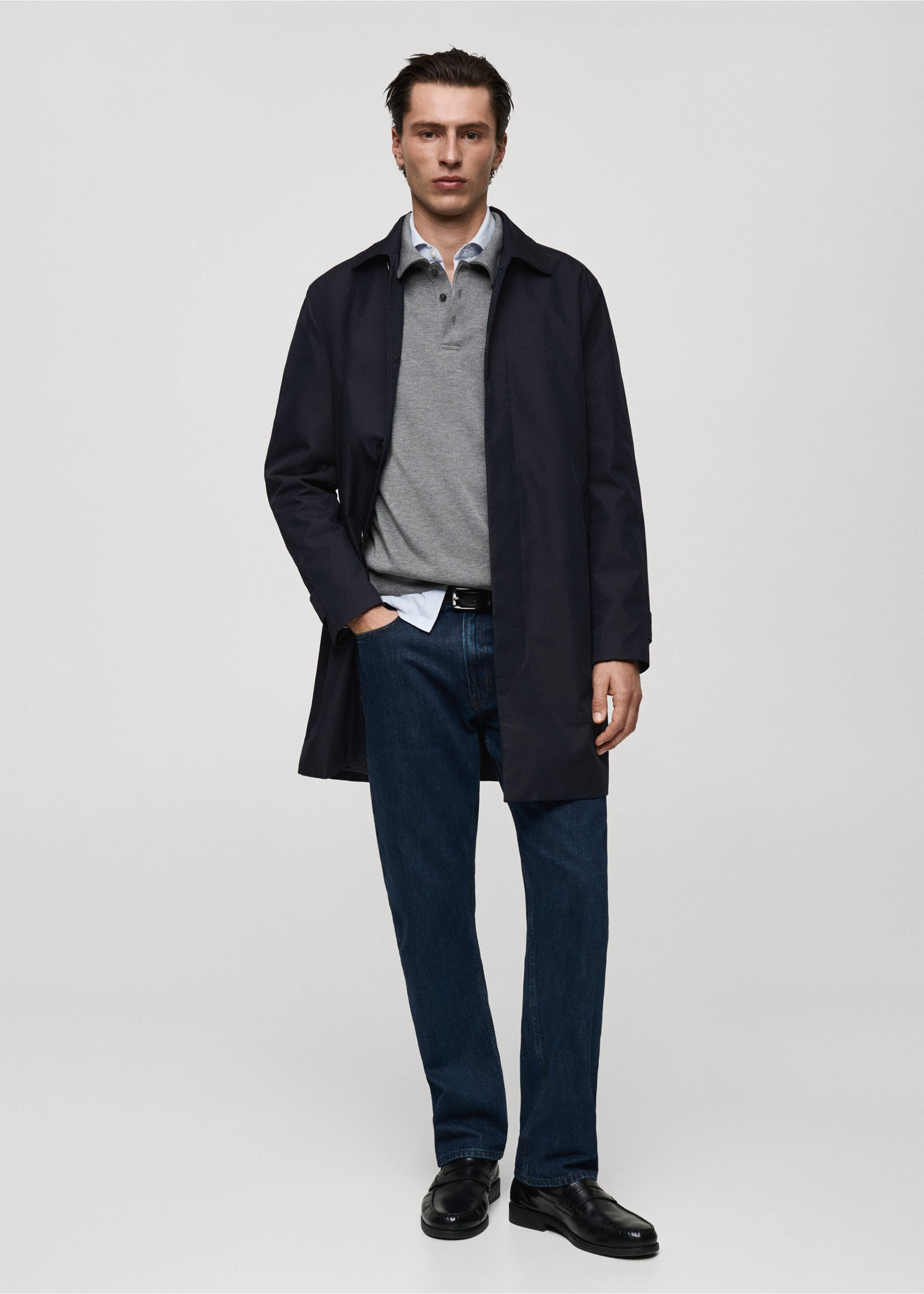 Classic water-repellent trench coat - General plane, Dark Navy. Ref: 87042888-00.