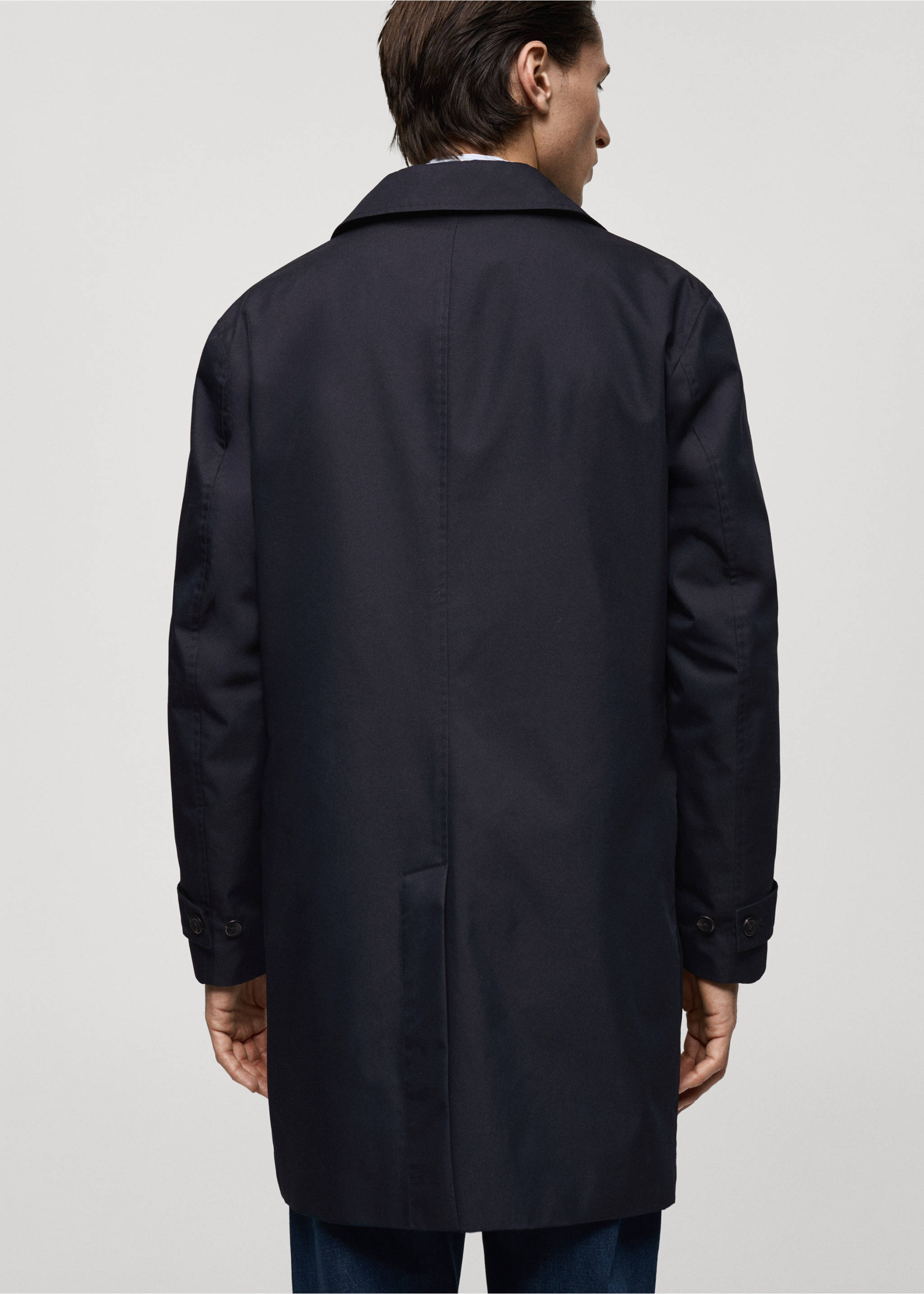 Classic water-repellent trench coat - Reverse of the article, Dark Navy. Ref: 87042888-00.