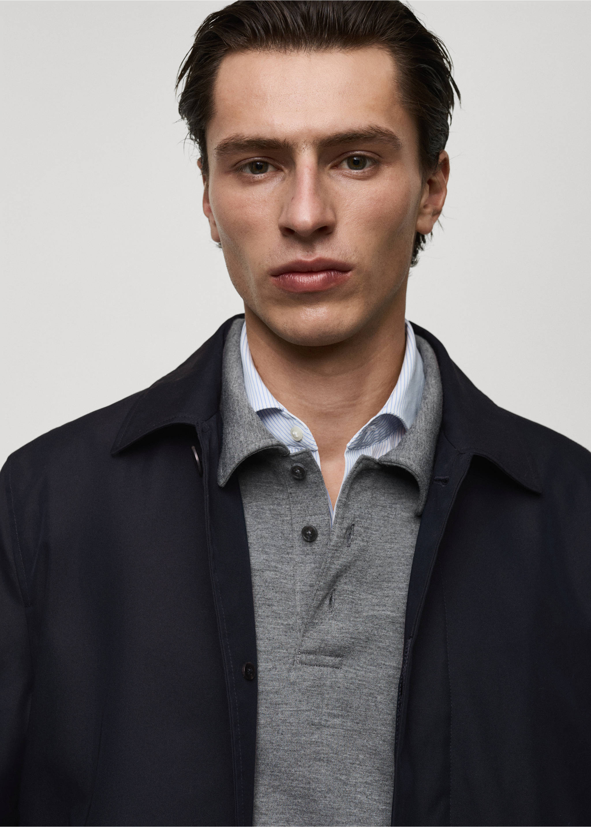 Classic water-repellent trench coat - Details of the article 1, Dark Navy. Ref: 87042888-00.