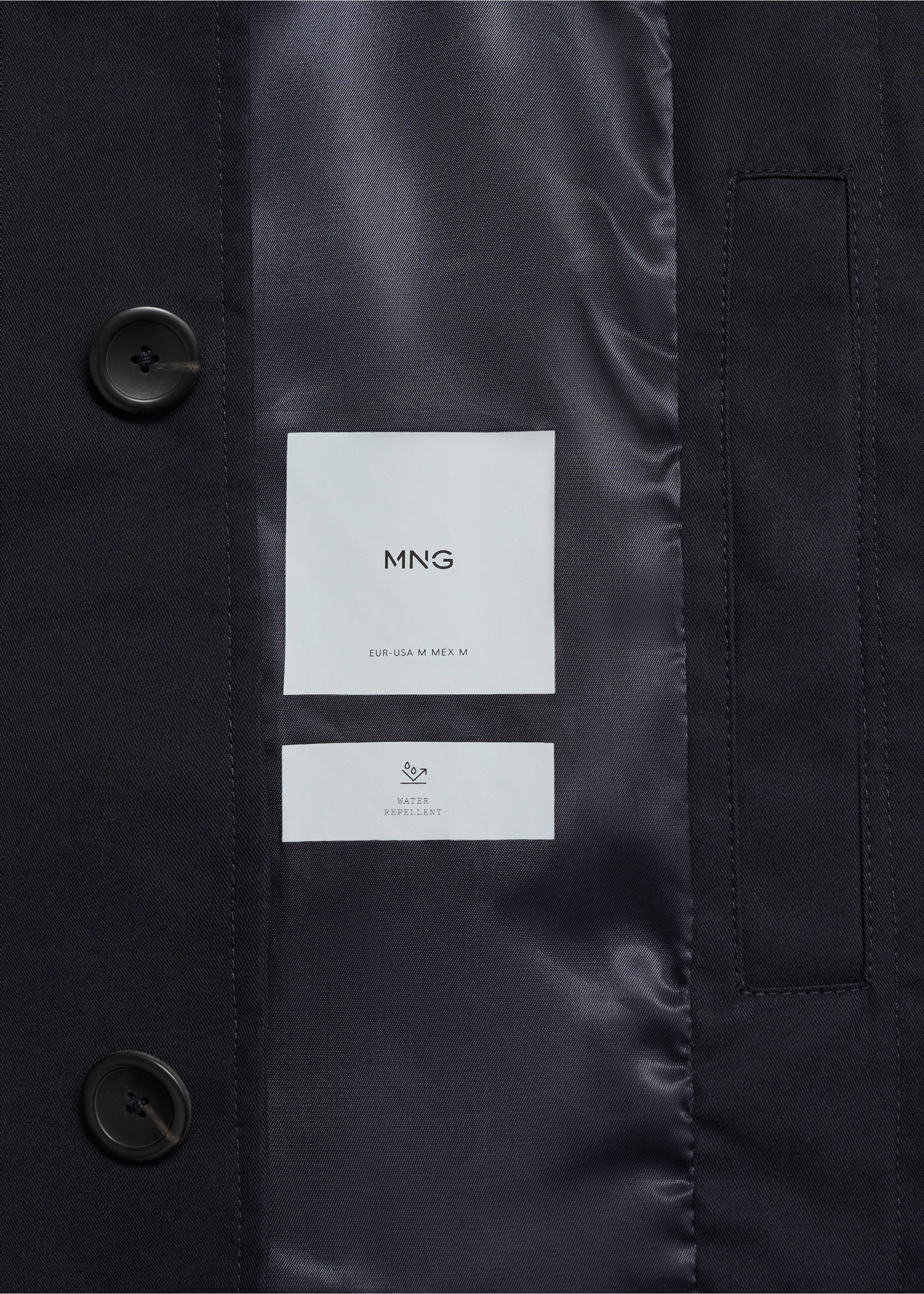 Classic water-repellent trench coat - Details of the article 8, Dark Navy. Ref: 87042888-00.
