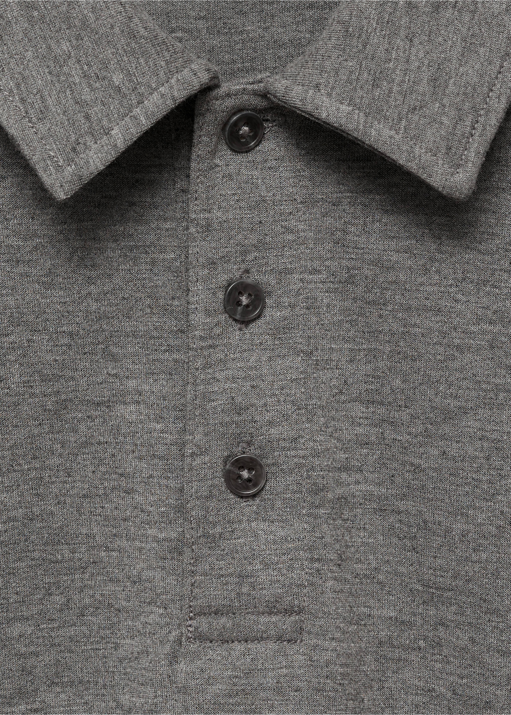 Regular-fit polo sweatshirt - Details of the article 8, Charcoal. Ref: 87042889-00.