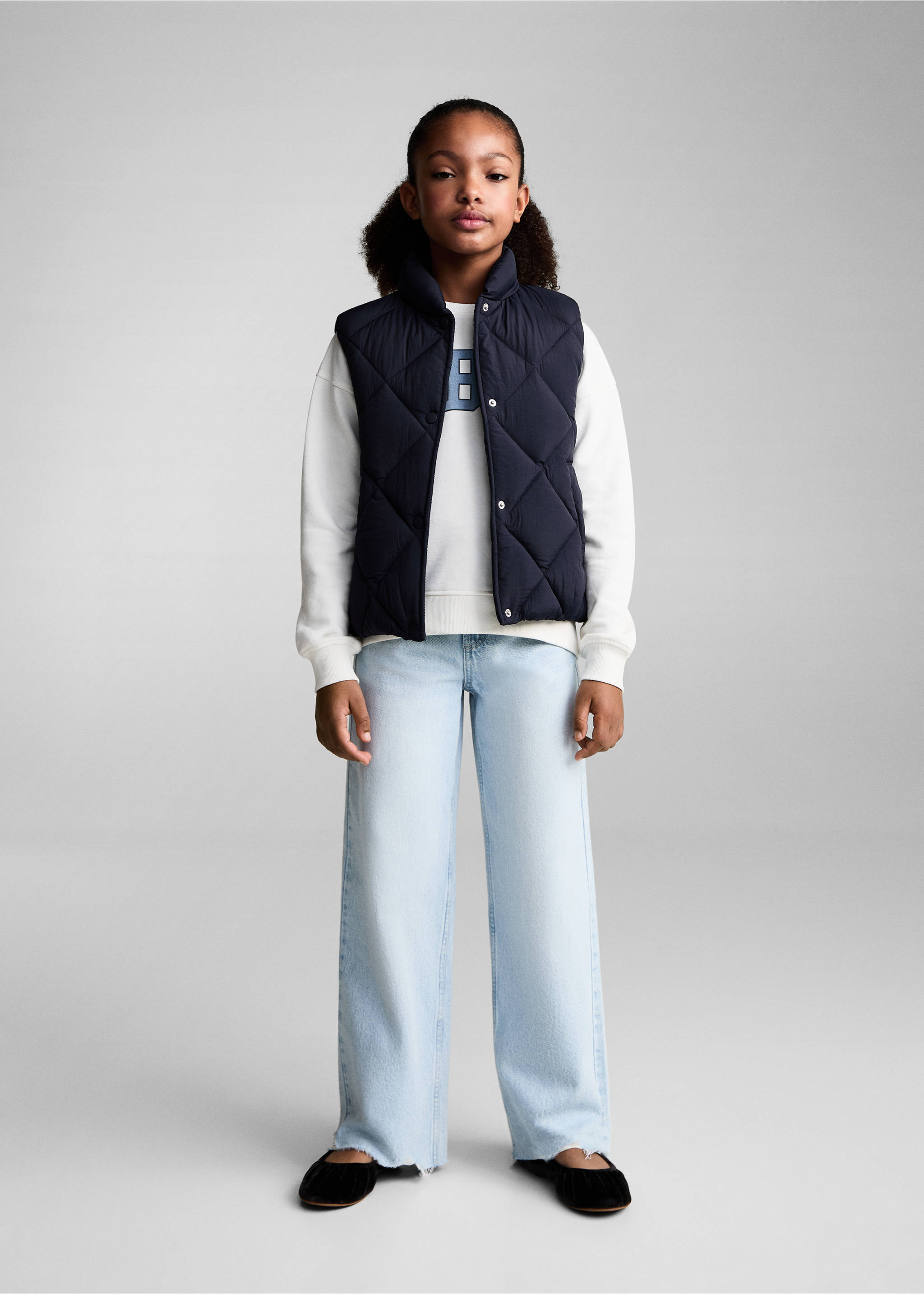 Steppweste mit Rautenmuster - Allgemeine Ansicht, Dunkles Marineblau. Ref: 87042891-00.