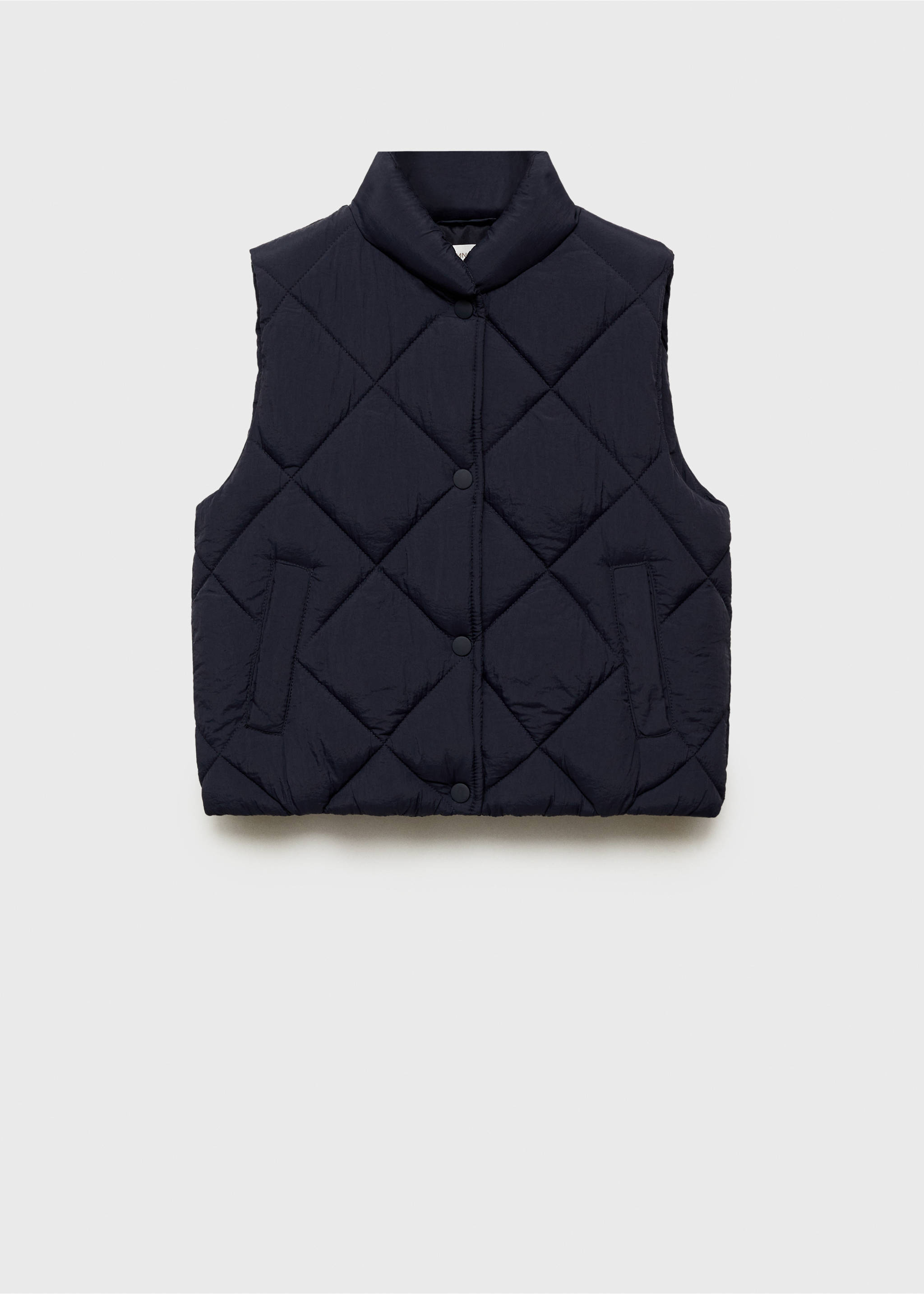 Diamond quilted waistcoat - Article without model, Dark Navy. Ref: 87042891-00.