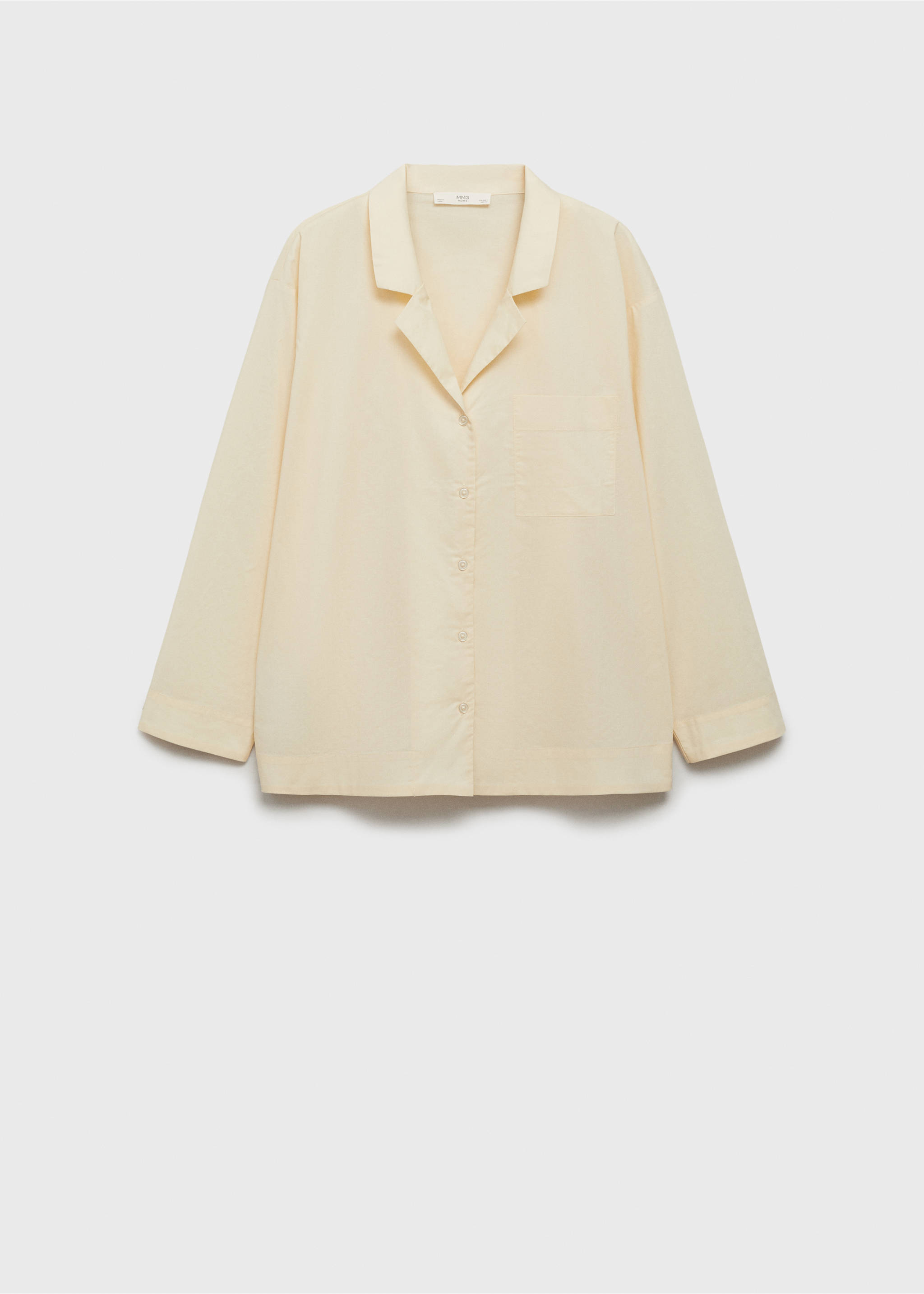 Garment-washed cotton shirt - Article without model, Vanilla. Ref: 87042896-00.