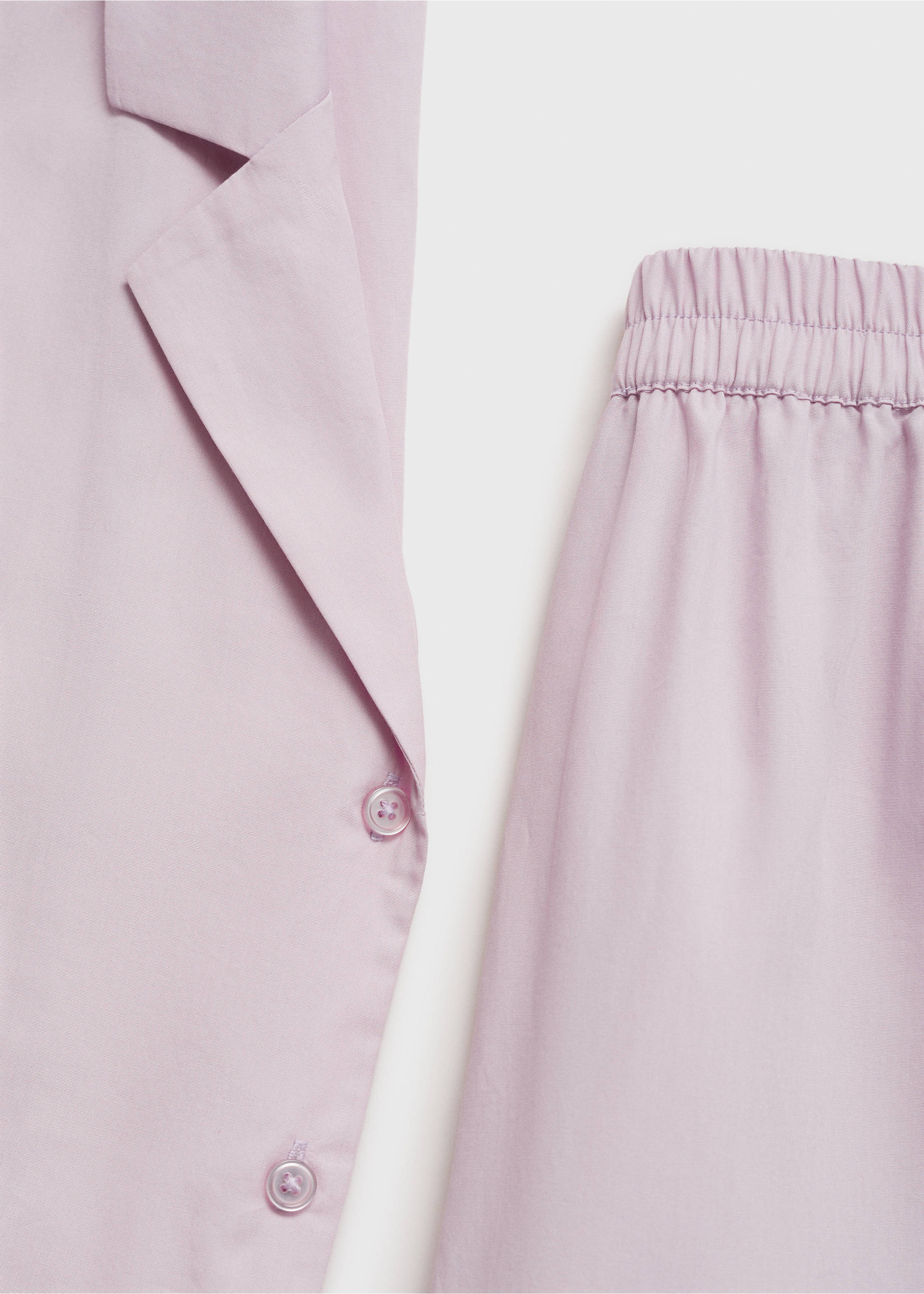 Garment-washed cotton shirt - Details of the article 8, Lilac. Ref: 87042896-00.