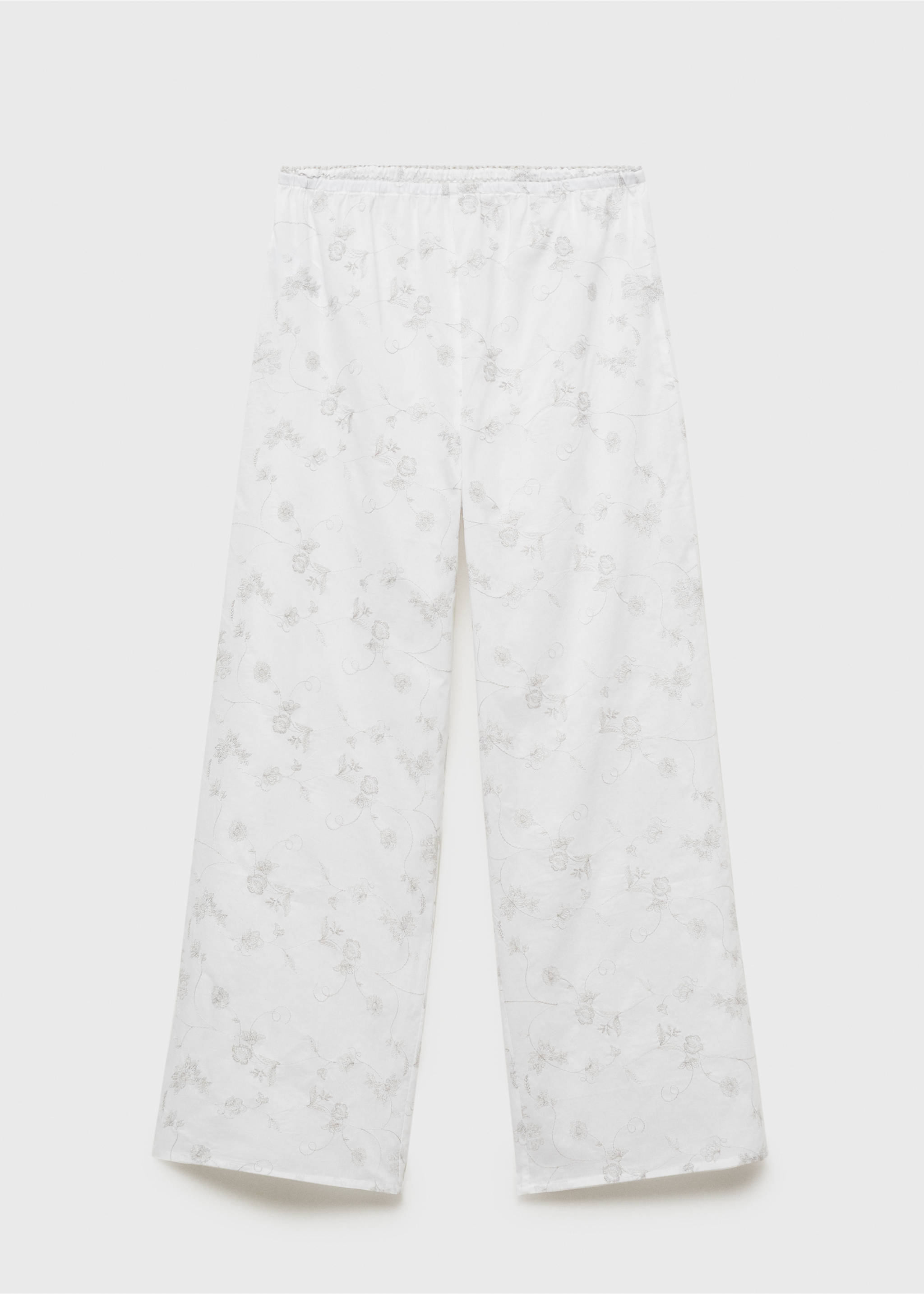 Bestickte Pyjamahose - Artikel ohne Model, Weiß. Ref: 87042898-00.