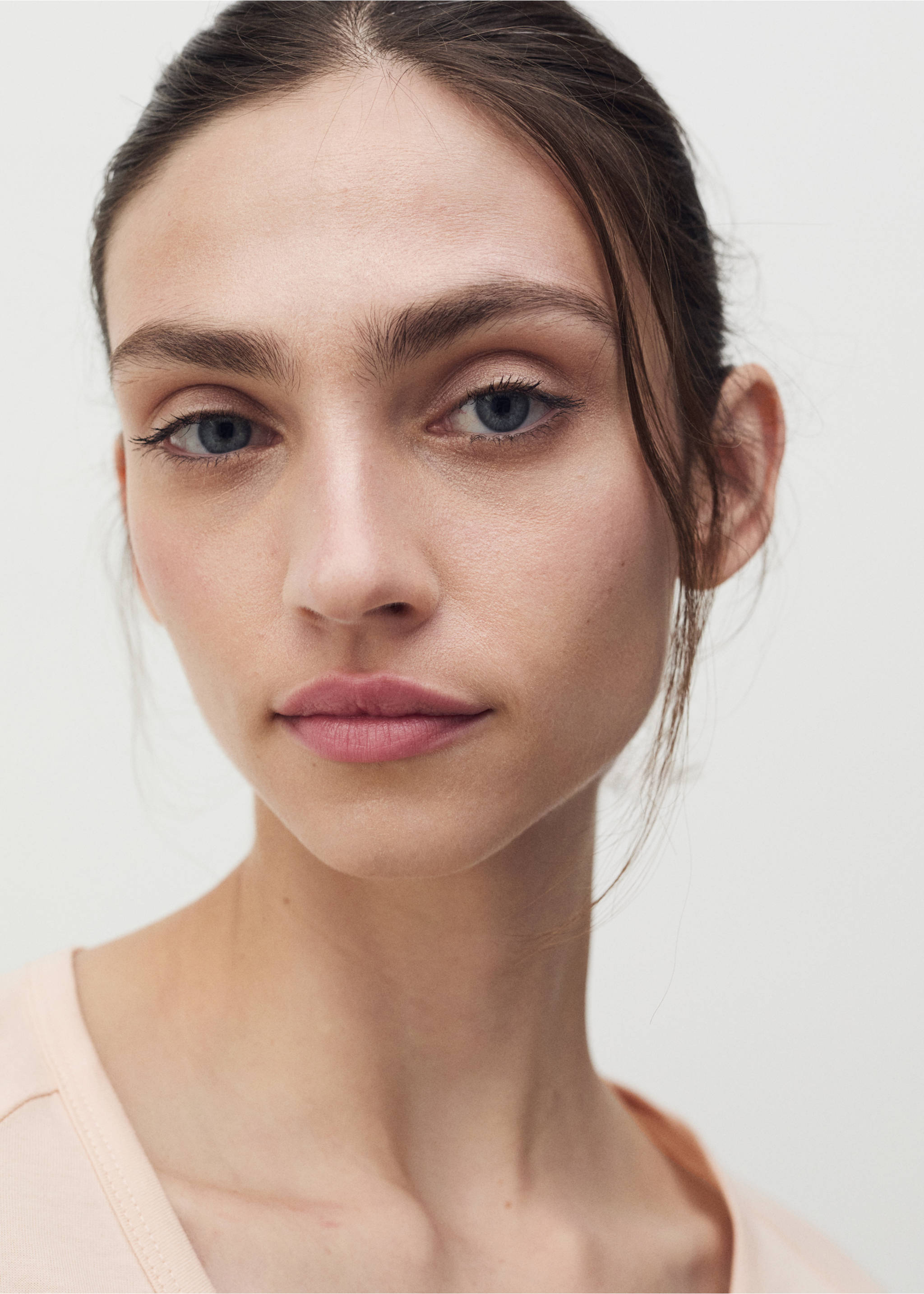 Nachthemd Baumwolle V-Ausschnitt - Detail des Artikels 1, Lachs. Ref: 87042901-00.