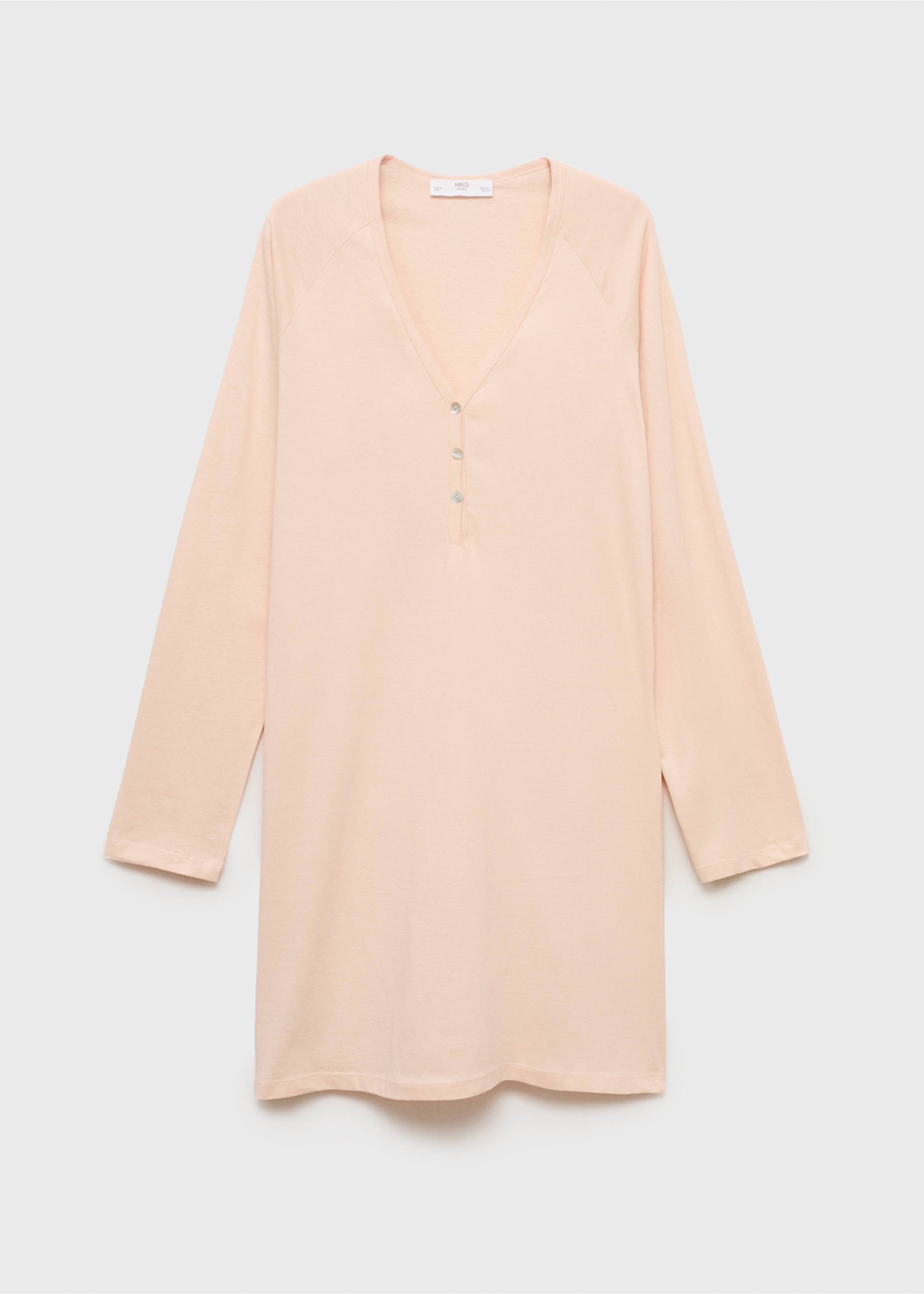 Nachthemd Baumwolle V-Ausschnitt - Artikel ohne Model, Lachs. Ref: 87042901-00.