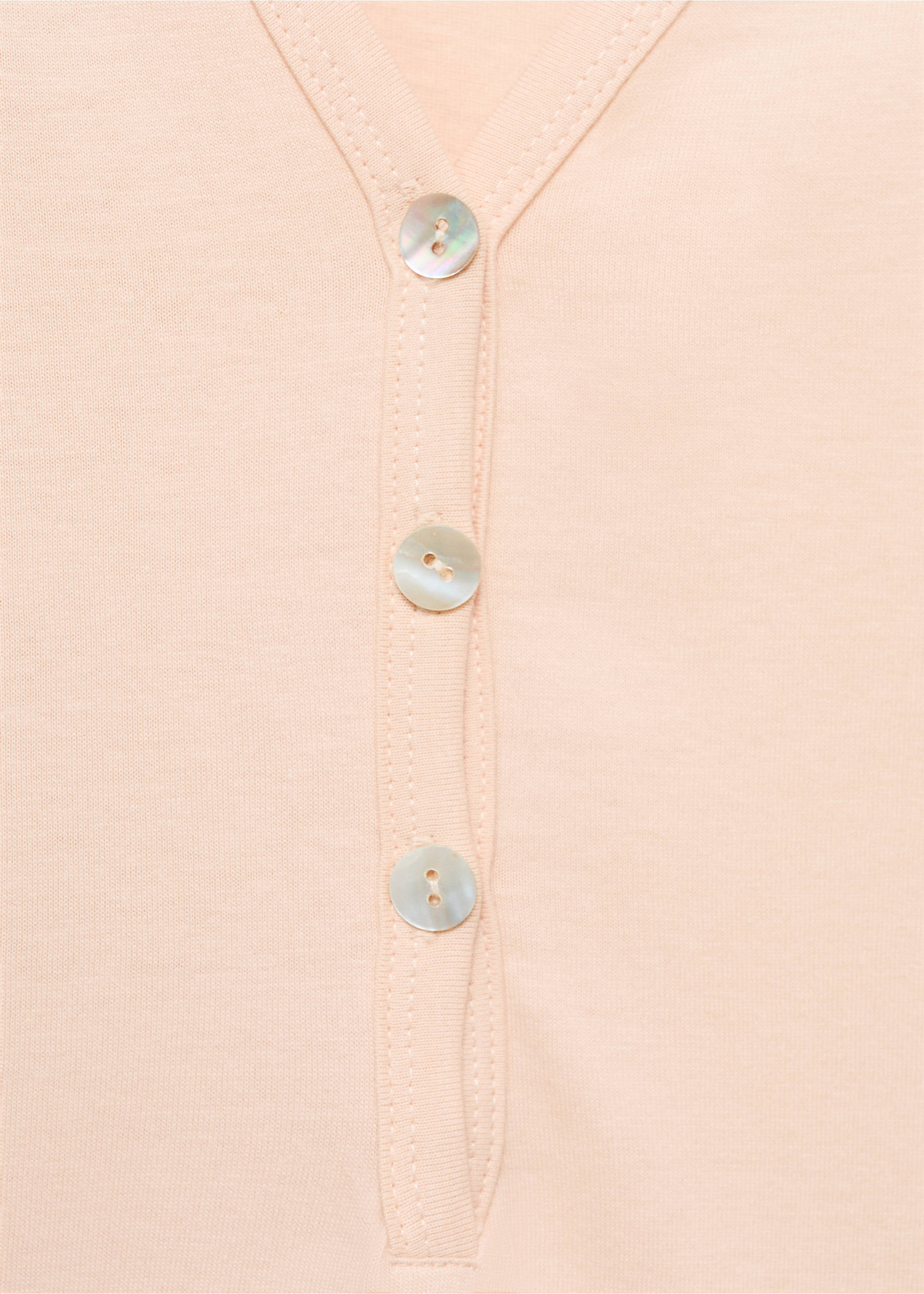 Nachthemd Baumwolle V-Ausschnitt - Detail des Artikels 8, Lachs. Ref: 87042901-00.