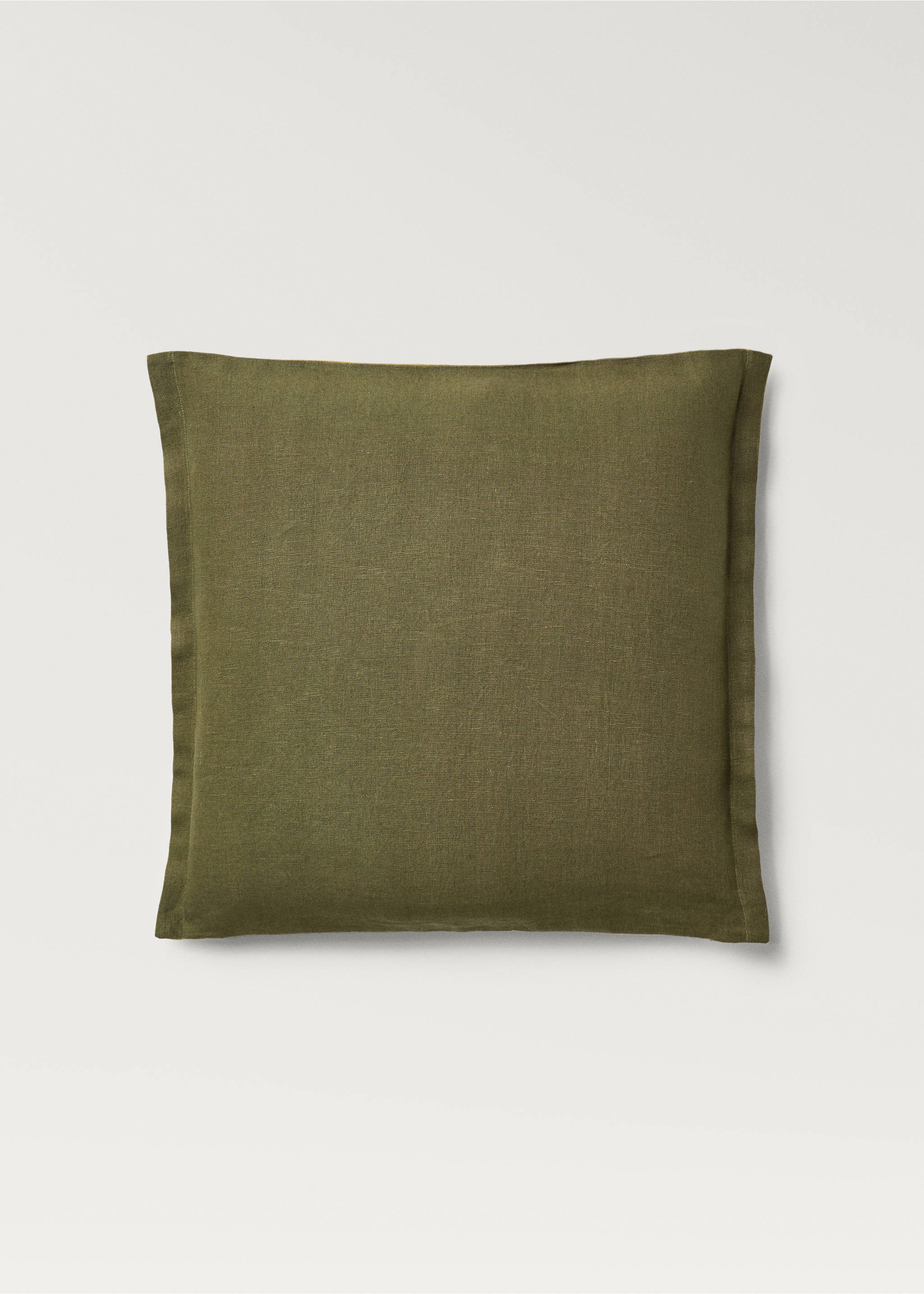 Housse de coussin lin bicolore 60x60 cm - Article sans modèle, Citron vert. Ref: 87042919-00.