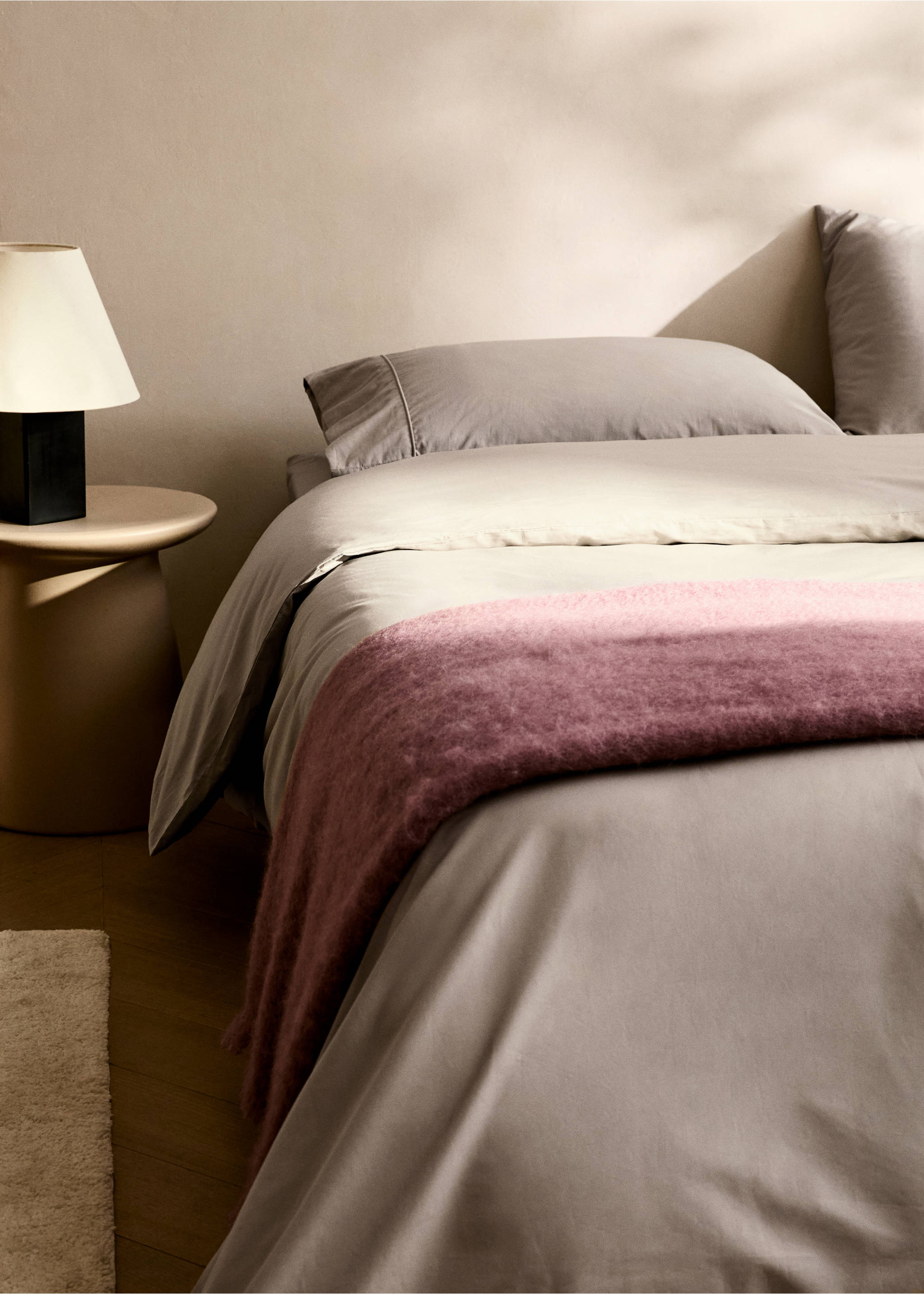 Bettbezug aus Baumwoll-Perkal, 500er Fadendichte, 90 cm Bett - Allgemeine Ansicht, Mittelbraun. Ref: 87042921-00.