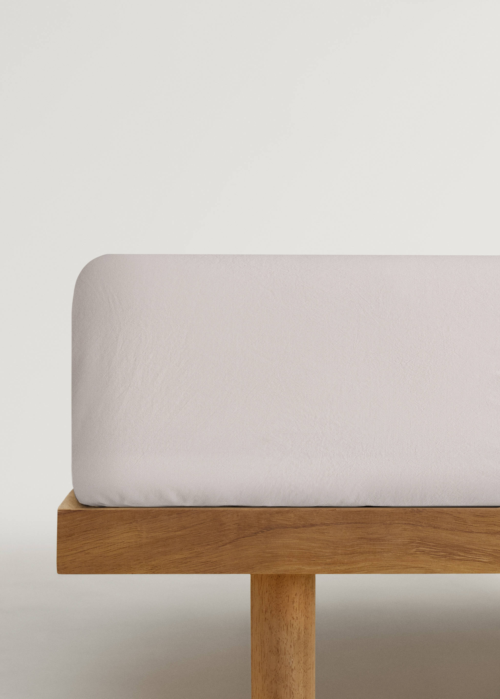 Washed cotton fitted sheet for 150 cm bed - Article without model