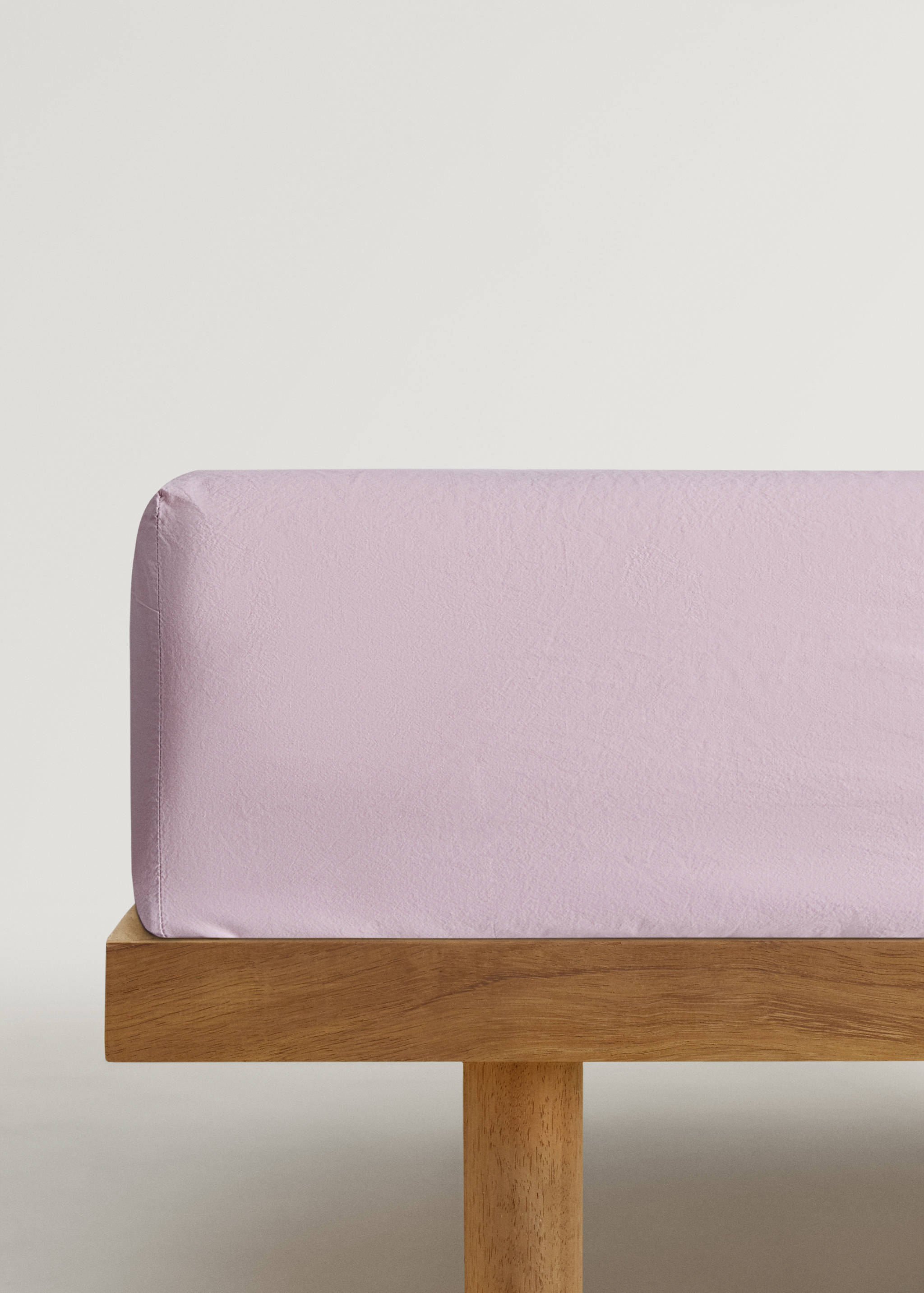Washed cotton fitted sheet for 150 cm bed - Article without model