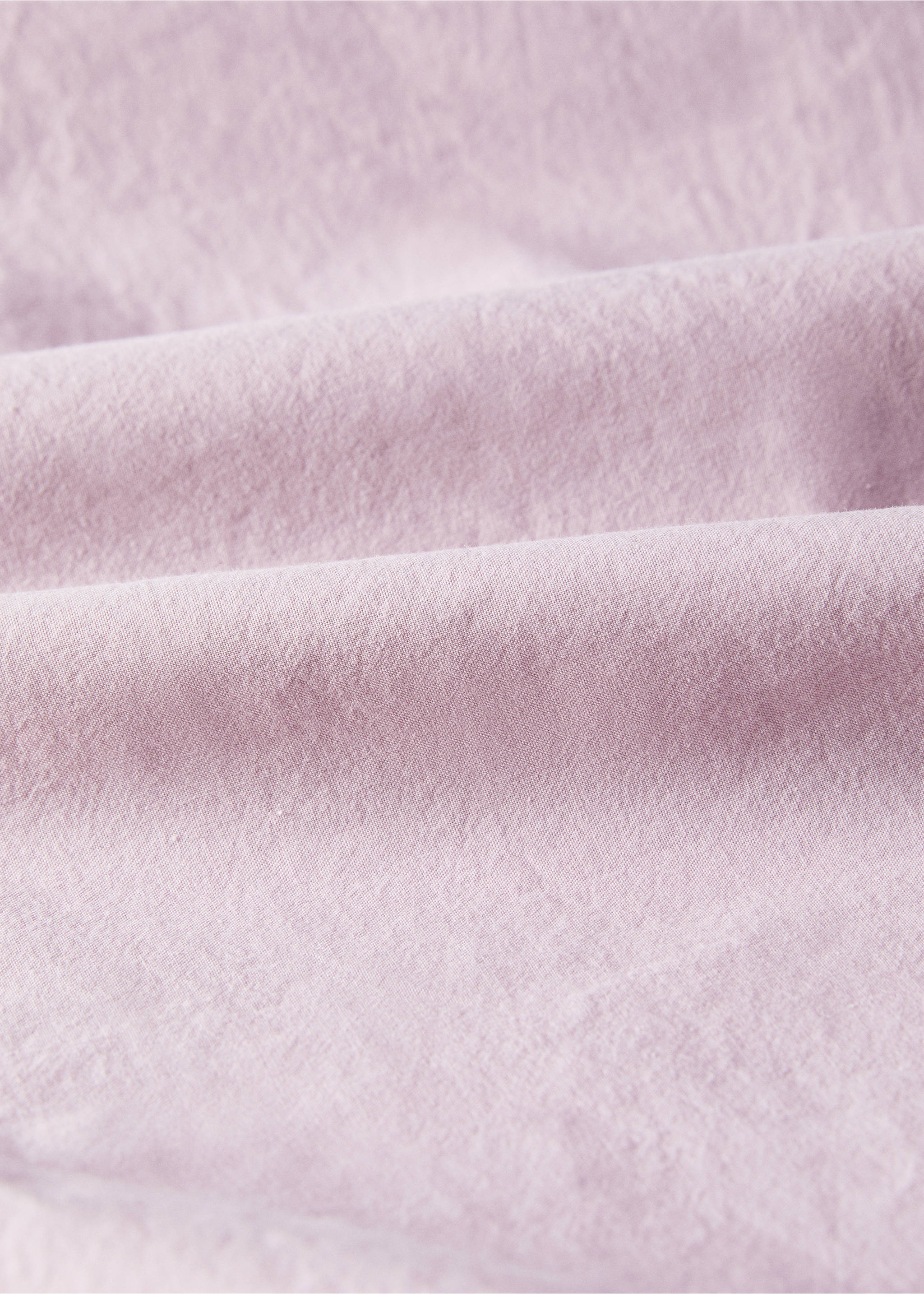 Washed cotton fitted sheet for 180 cm bed - Details of the article 2, Light Pink. Ref: 87042932-00.